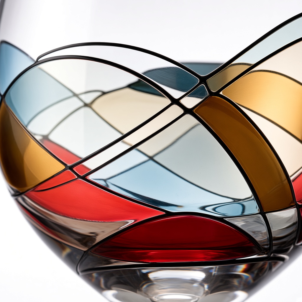 Hand-Painted Red Wine Glasses, Set of 2 — view 3