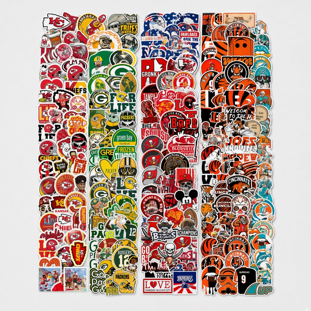 Football Team Vinyl Sticker Set, 50 Pieces — view 4
