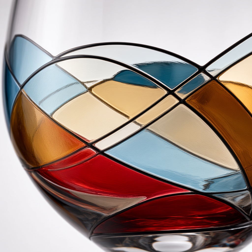 Hand-Painted Red Wine Glasses, Set of 2 — view 2