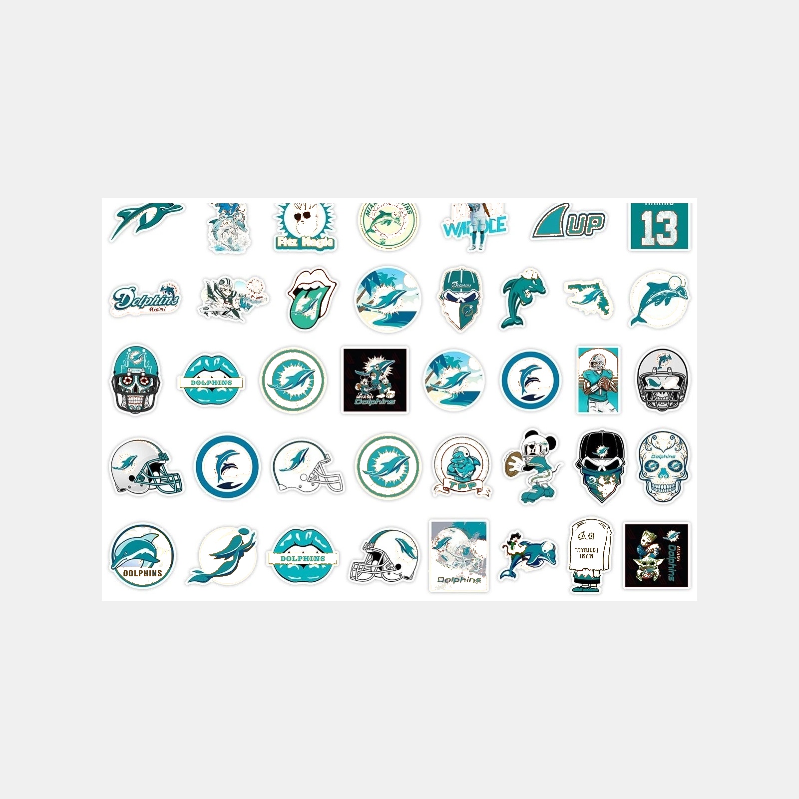 Football Team Vinyl Sticker Set, 50 Pieces — view 8
