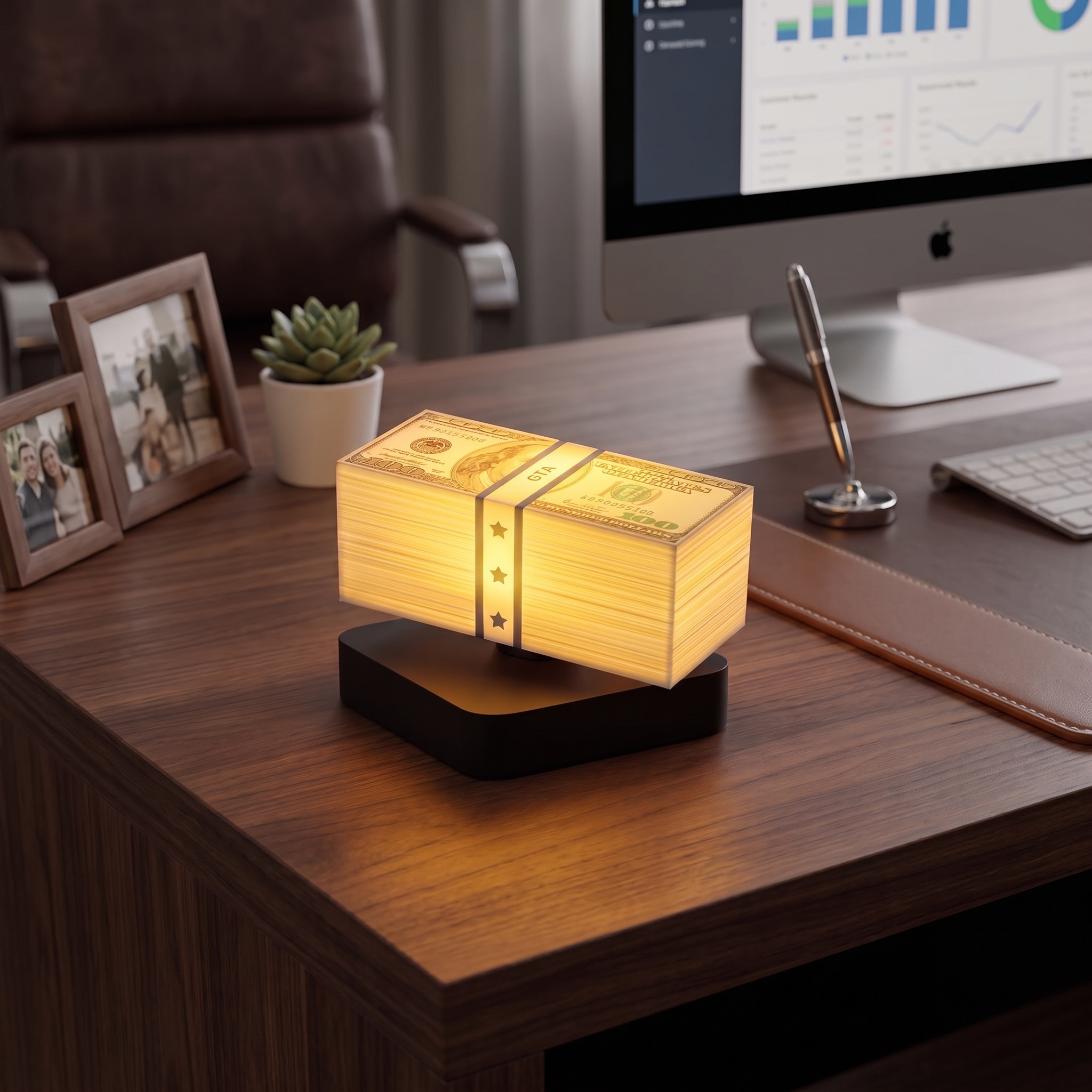 Levitating Money Stack Lamp, Warm White, photo 3 of 4