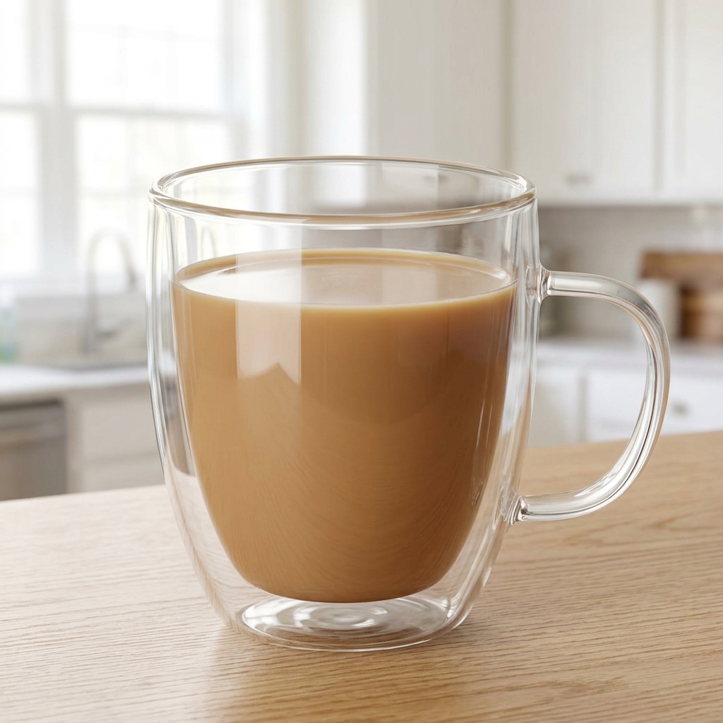 Double-Wall Glass Coffee Mug with Handle, 350 ml, photo 1 of 5