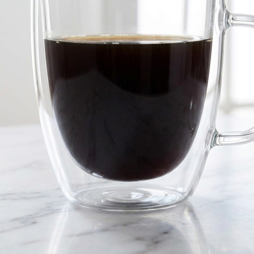 Double-Wall Glass Coffee Mug with Handle, 350 ml, photo 2 of 5