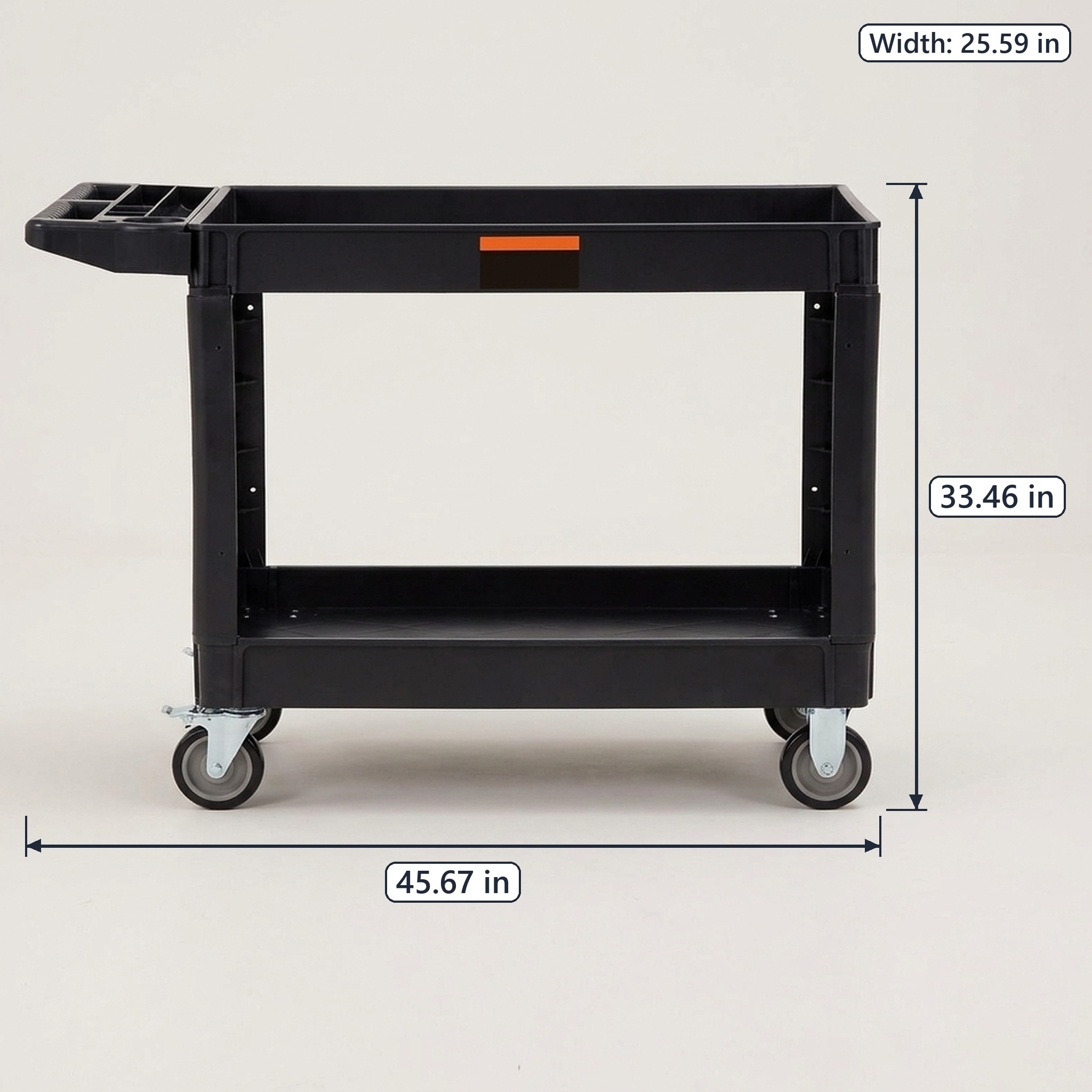 VEVOR 2-Shelf Rolling Utility Cart, 550 lb Capacity, photo 2 of 6
