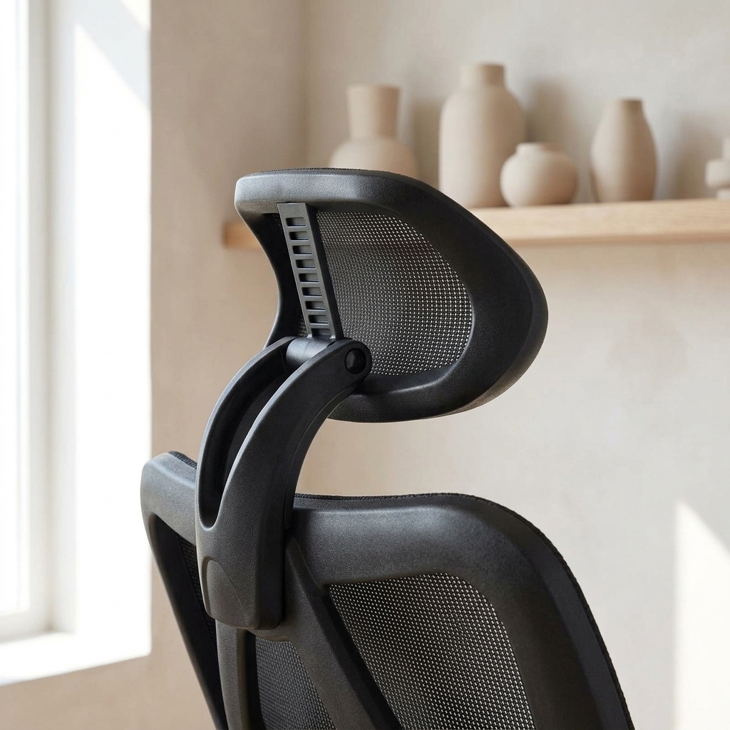 High-Back Mesh Office Chair with Adjustable Headrest and Lumbar Support, Black, photo 4 of 4