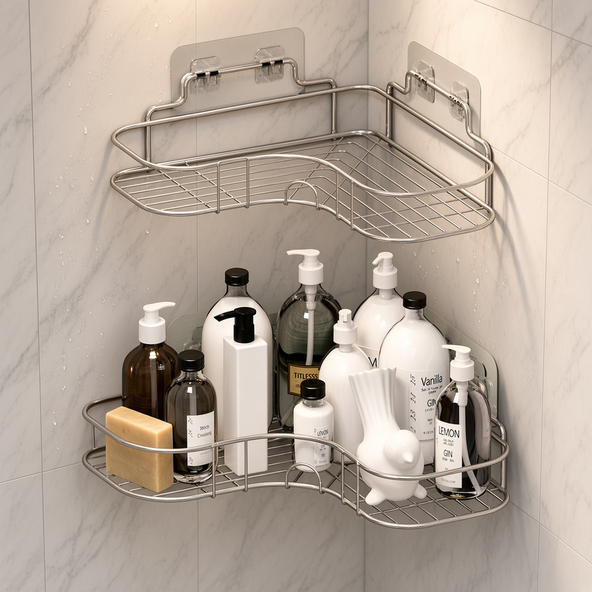 Corner Shower Caddy Shelf, Stainless Steel, photo 2 of 3