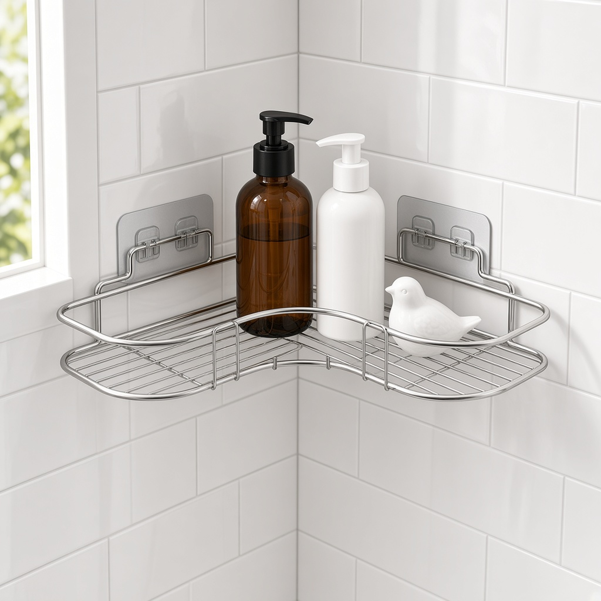 Corner Shower Caddy Shelf, Stainless Steel, photo 1 of 3