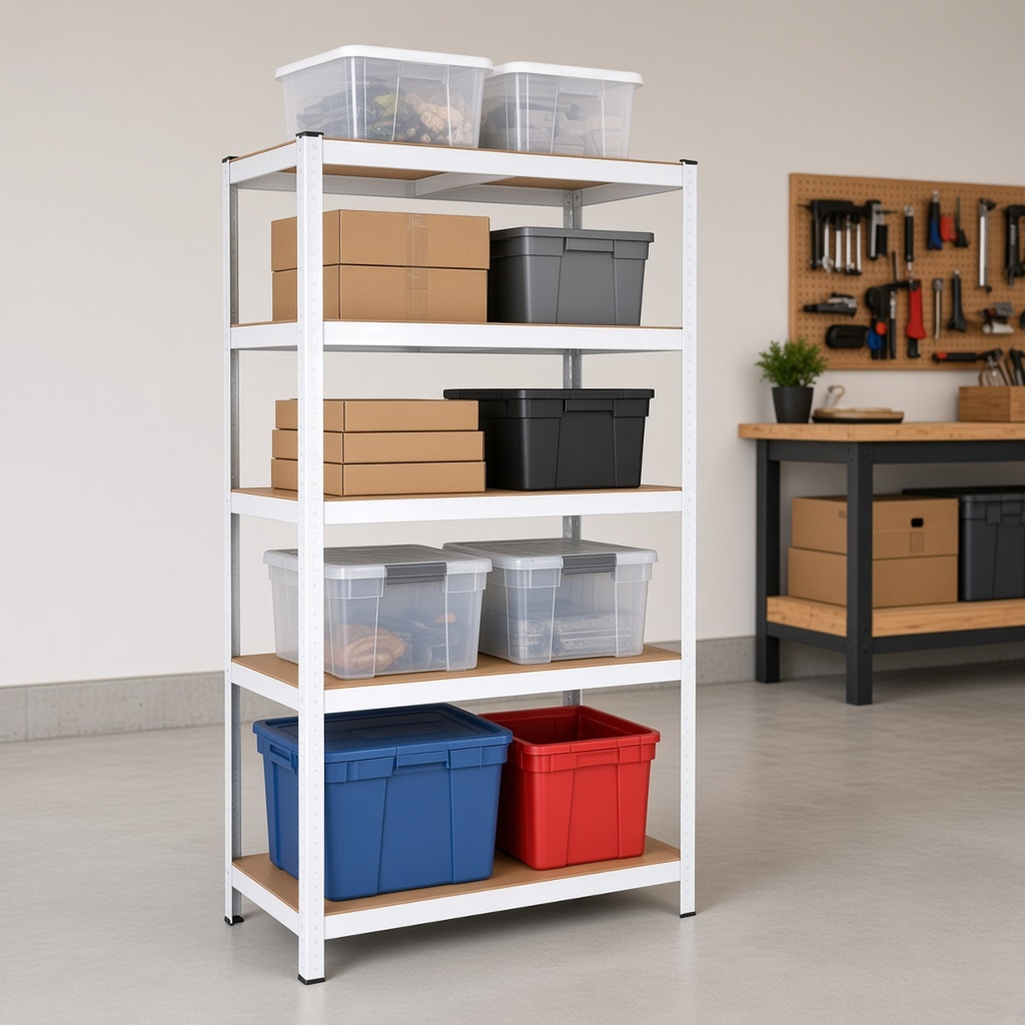 5-Tier Adjustable Metal Shelving Unit, 29 x 12 x 59 in, photo 1 of 6