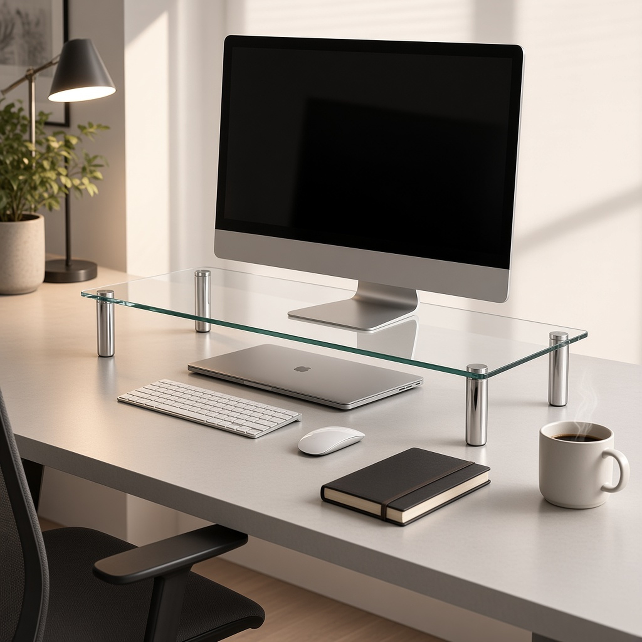 Glass Monitor Riser Stand, 22.8 x 8.3 in, photo 5 of 5