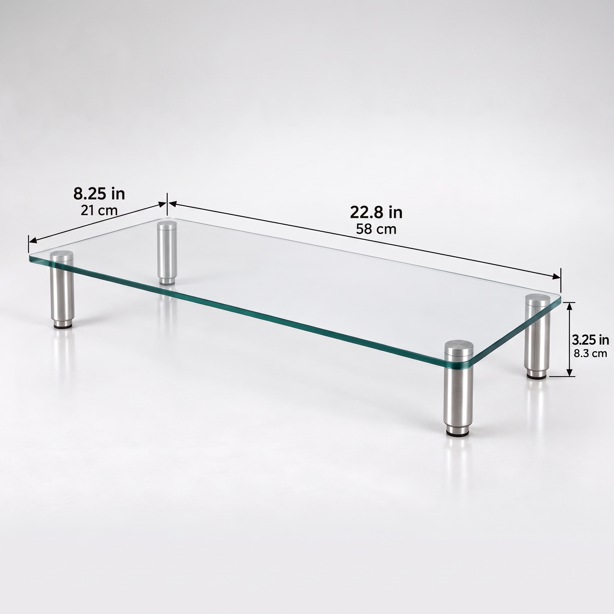 Glass Monitor Riser Stand, 22.8 x 8.3 in, photo 2 of 5