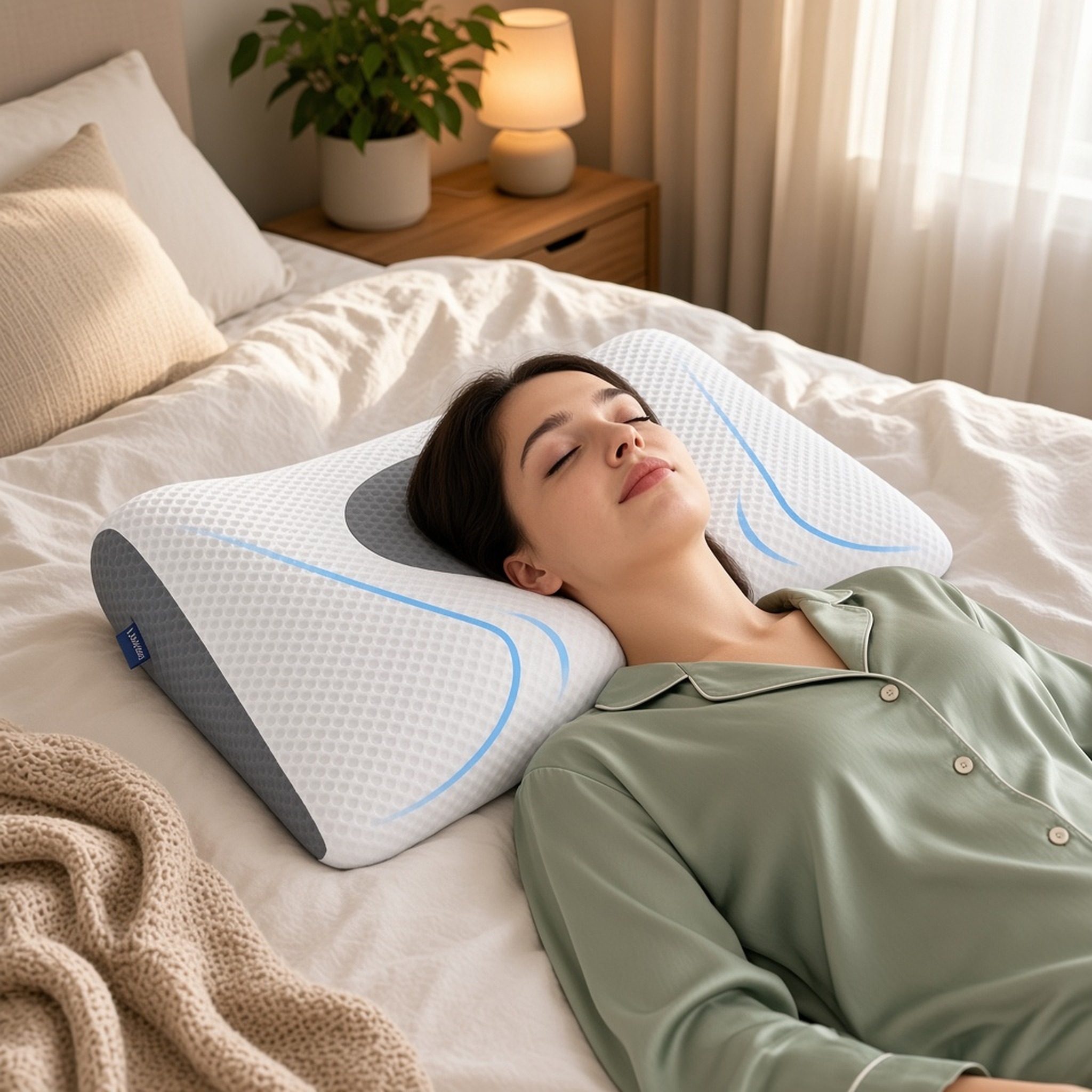 Cervical Memory Foam Pillow, Gray, photo 3 of 6