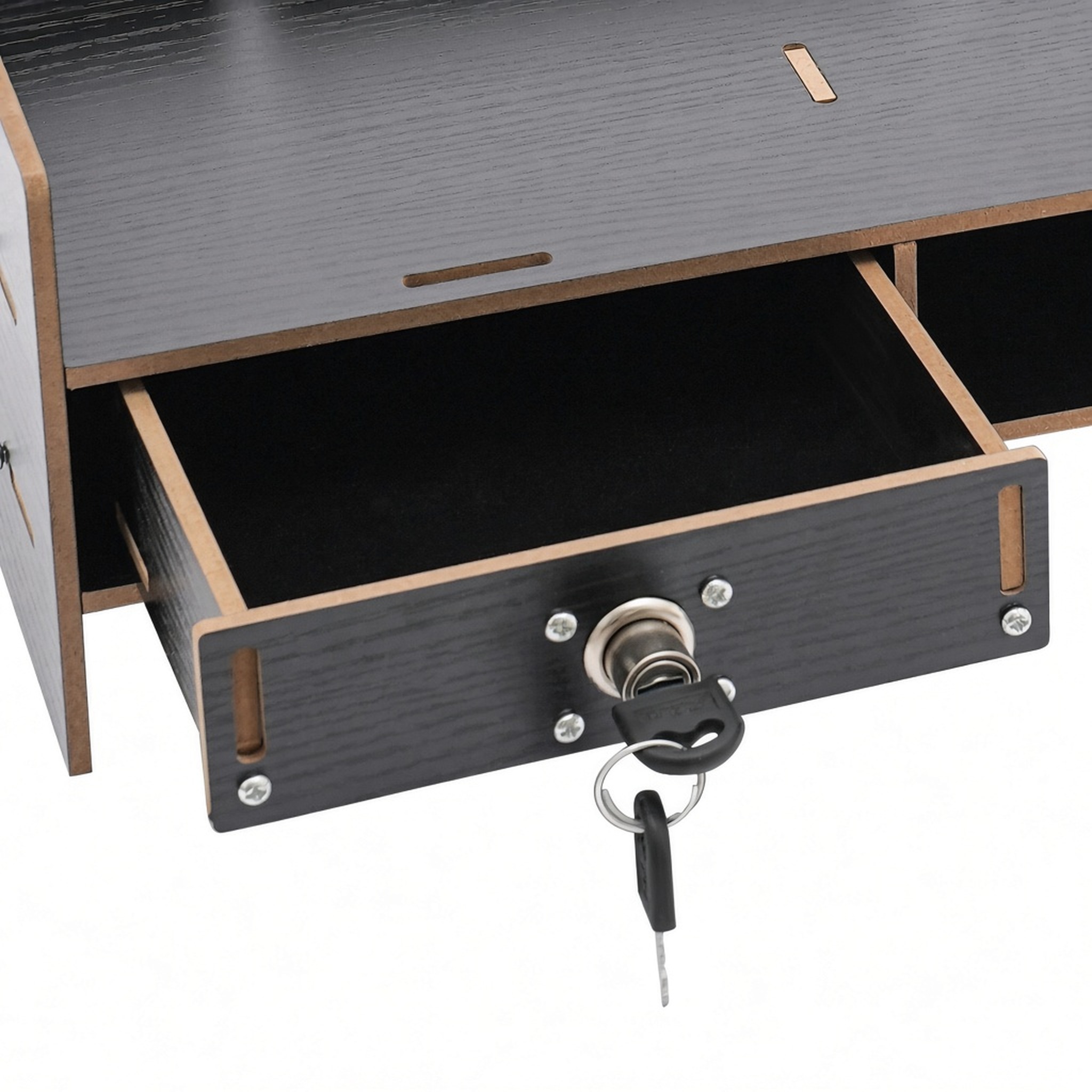 Monitor Stand Organizer with Lockable Drawers, 18.9 in Black, photo 4 of 6