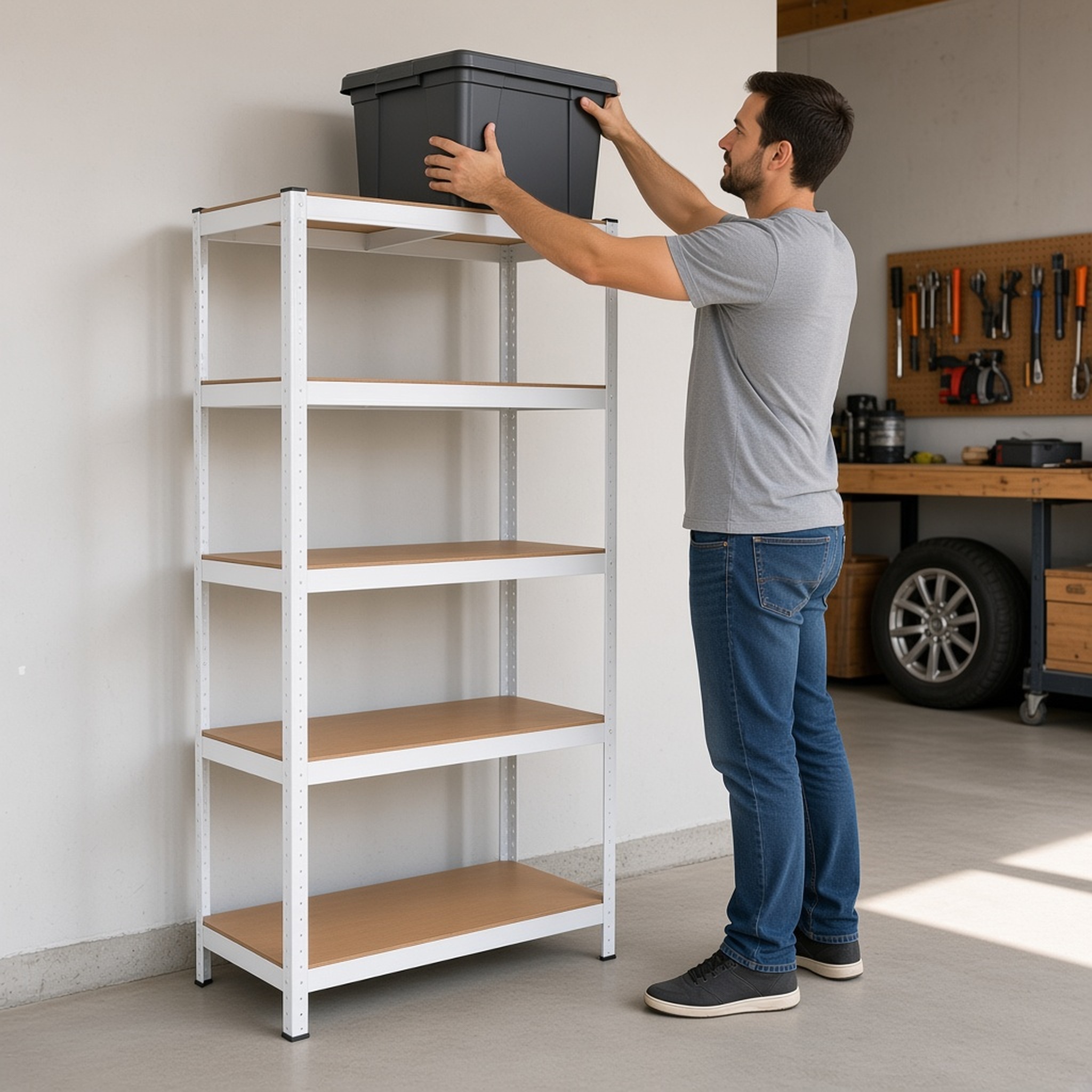 5-Tier Adjustable Metal Shelving Unit, 29 x 12 x 59 in, photo 5 of 6