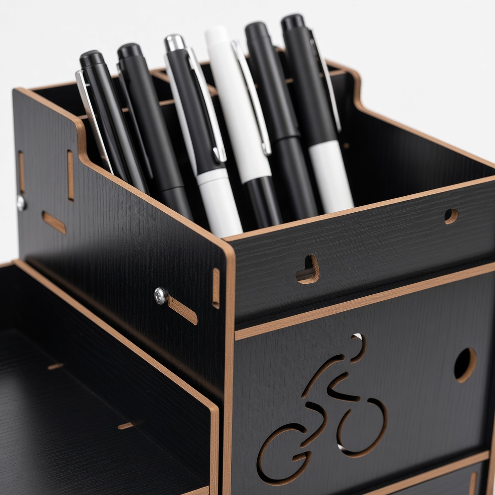 Monitor Stand Organizer with Lockable Drawers, 18.9 in Black, photo 5 of 6