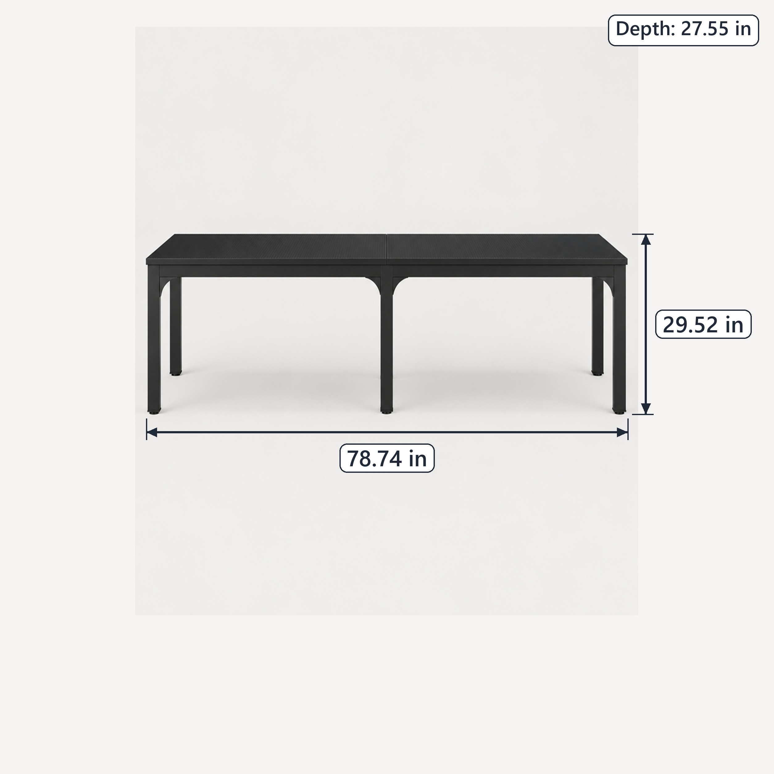 Black 78.74-Inch Two-Person Computer Desk, photo 6 of 6