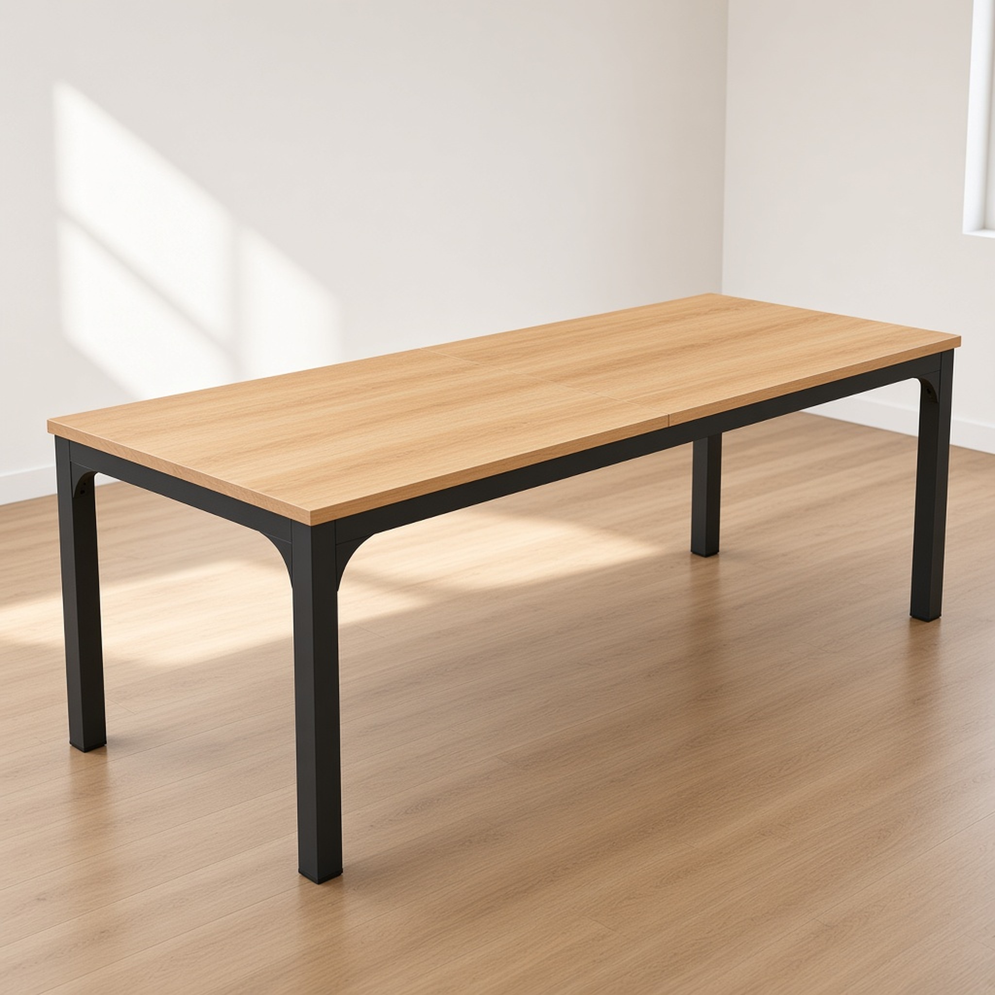 Light Walnut 78.74-Inch Two-Person Computer Desk, photo 1 of 8