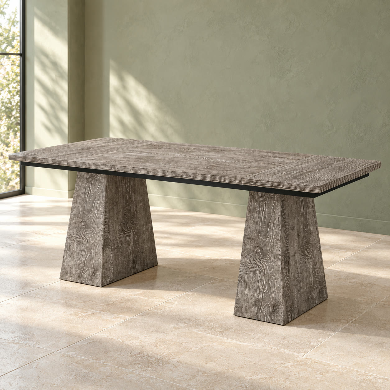 Gray 63-Inch Executive Desk with Dual Pedestal Base, photo 1 of 6