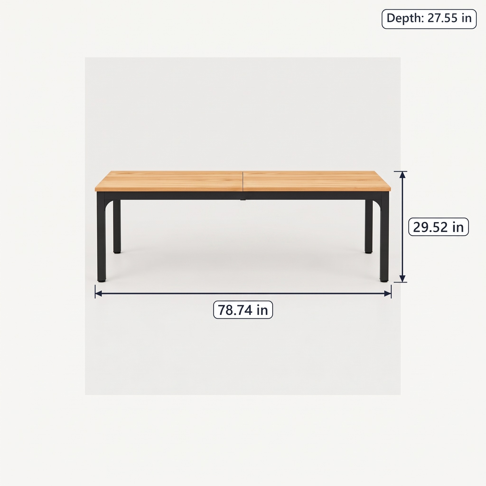 Light Walnut 78.74-Inch Two-Person Computer Desk, photo 7 of 8