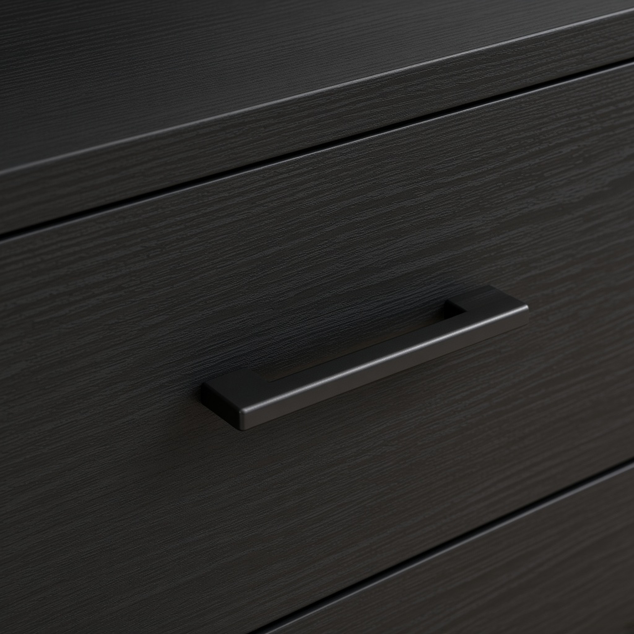 Black 55-Inch Computer Desk with Hutch & Drawers, photo 4 of 8