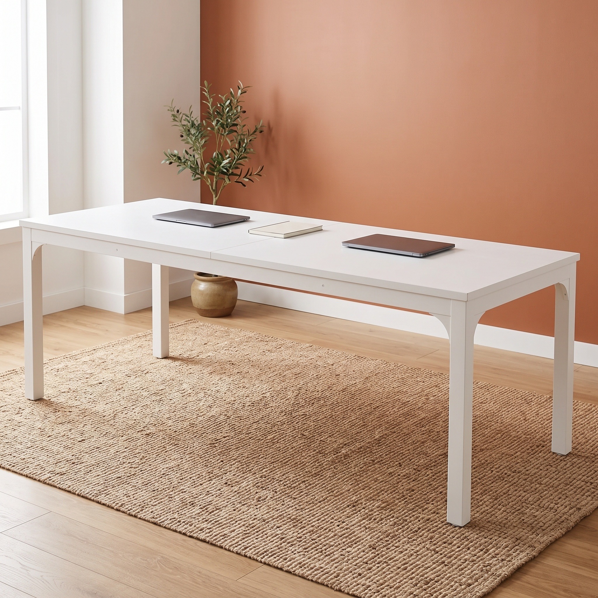 Two-Person Computer Desk, 79 in, White, photo 3 of 6