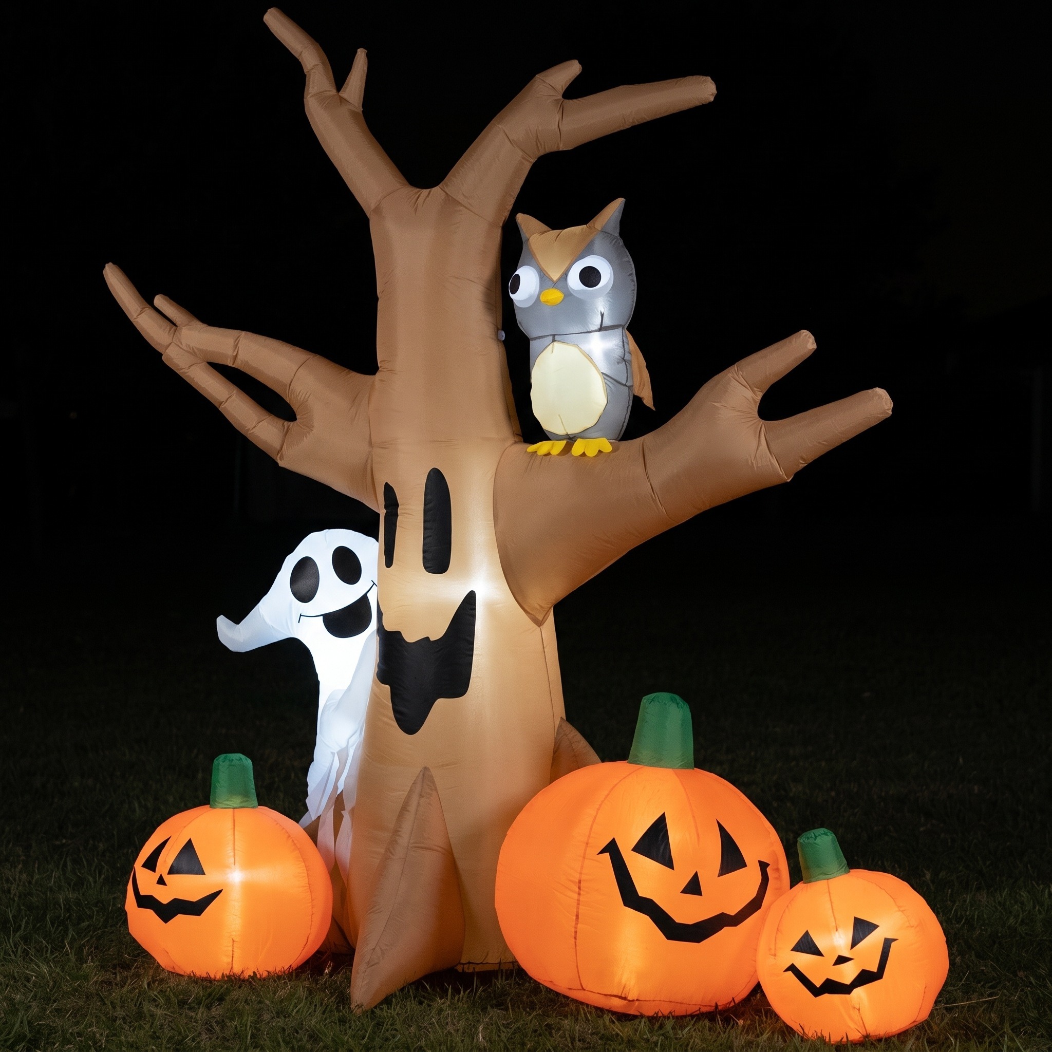 Inflatable Haunted Tree with Owl, Ghost and Pumpkins, 90 in, photo 5 of 5