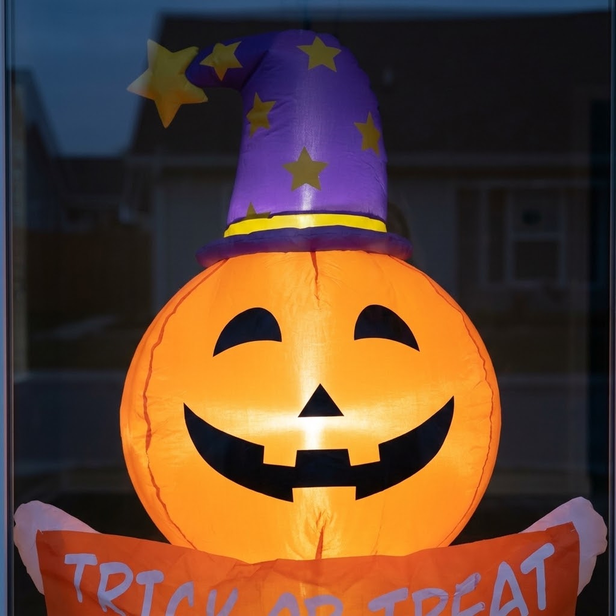 Inflatable Halloween Window Ghost with LED Lights, 41 in, Orange, photo 4 of 5