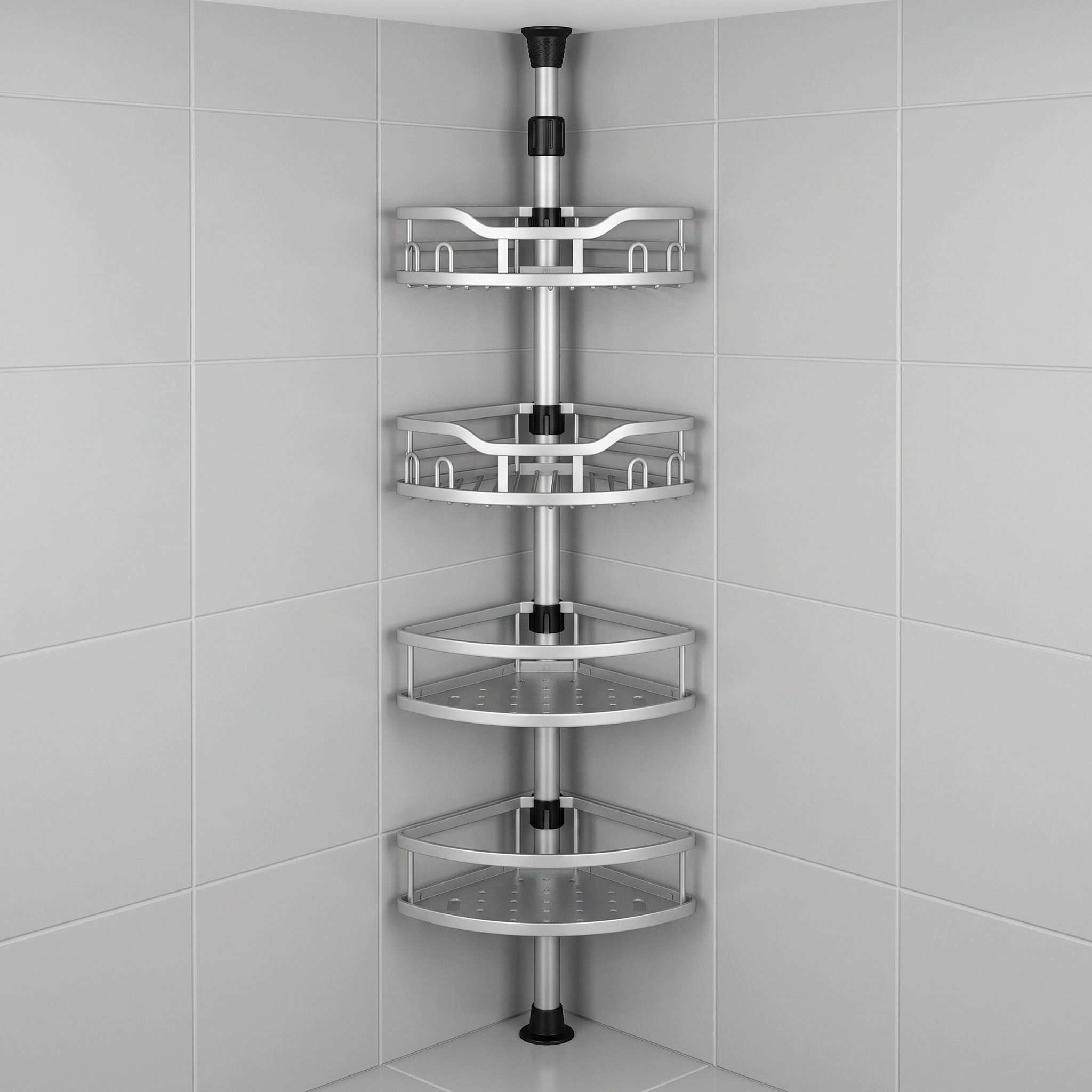 4-Tier Tension Pole Shower Caddy, 47–121 in, photo 1 of 5