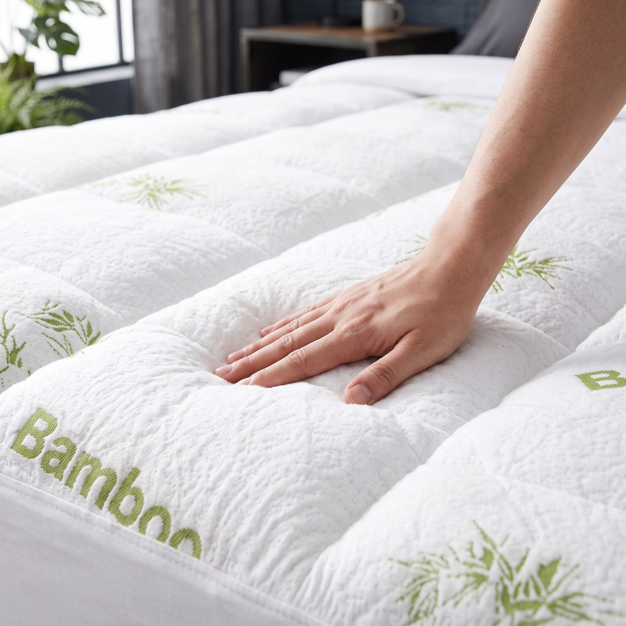 Quilted Deep-Pocket Mattress Topper, Viscose-from-Bamboo Blend, photo 5 of 8