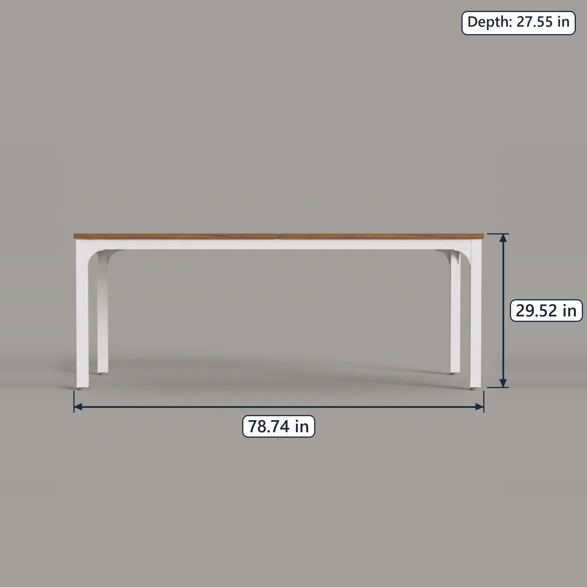 Two-Person Computer Desk, 79 in, Brown and White, photo 2 of 5