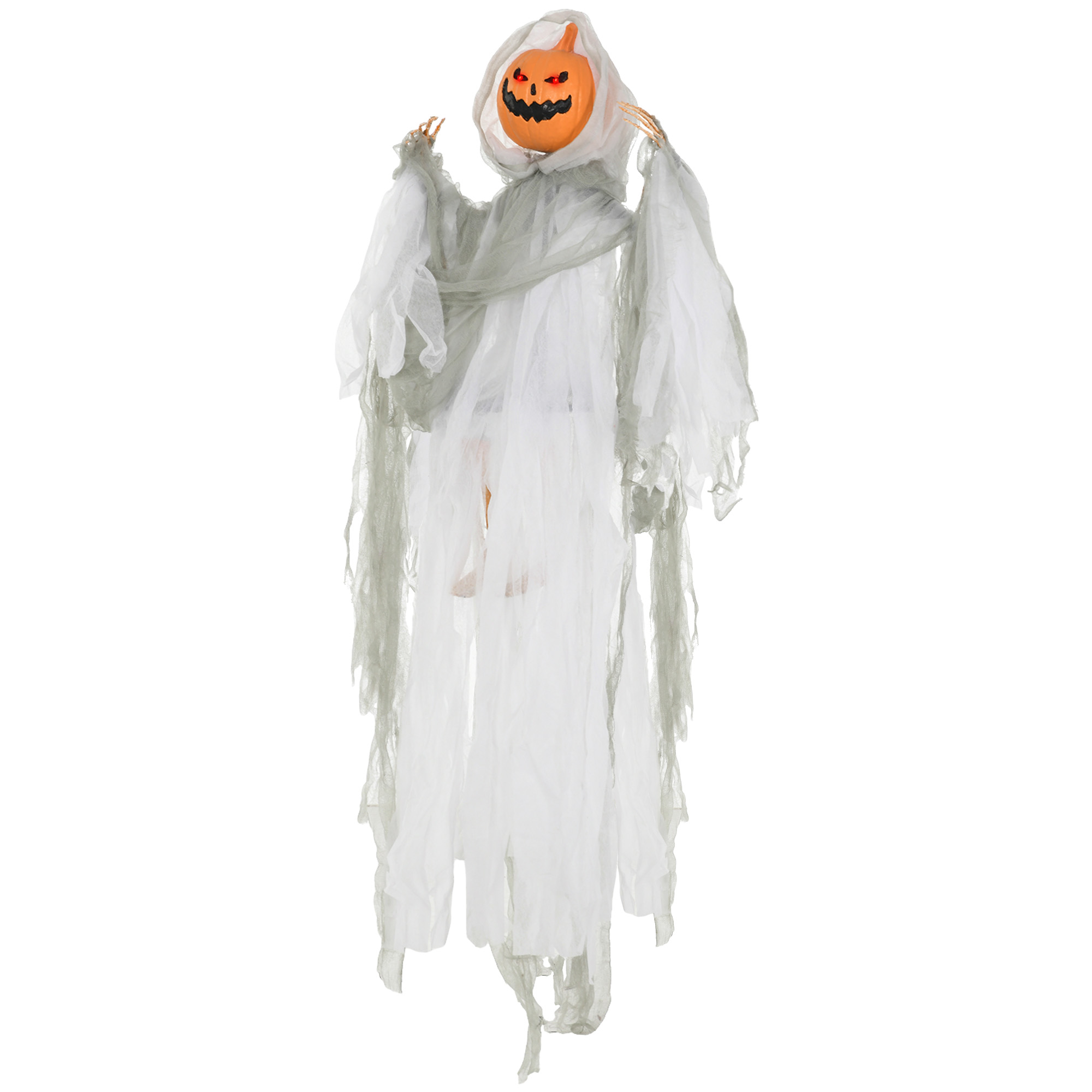 Halloween Hanging Pumpkin Ghost with Sound, 47 in, photo 3 of 5