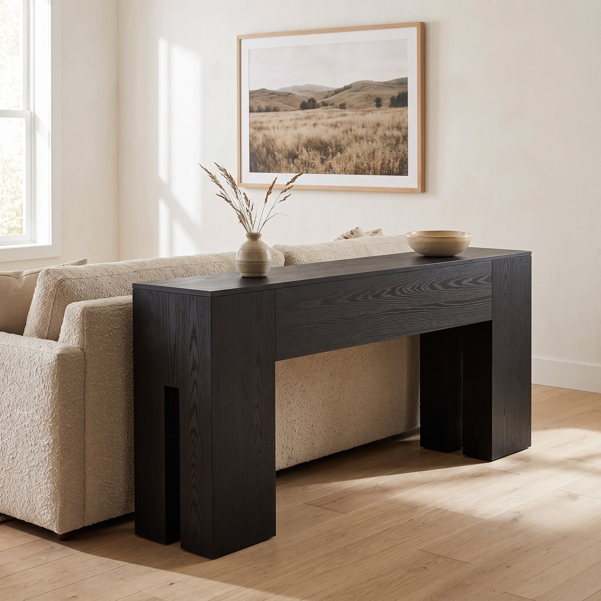 Wooden Hallway Console Table, Black, photo 2 of 5