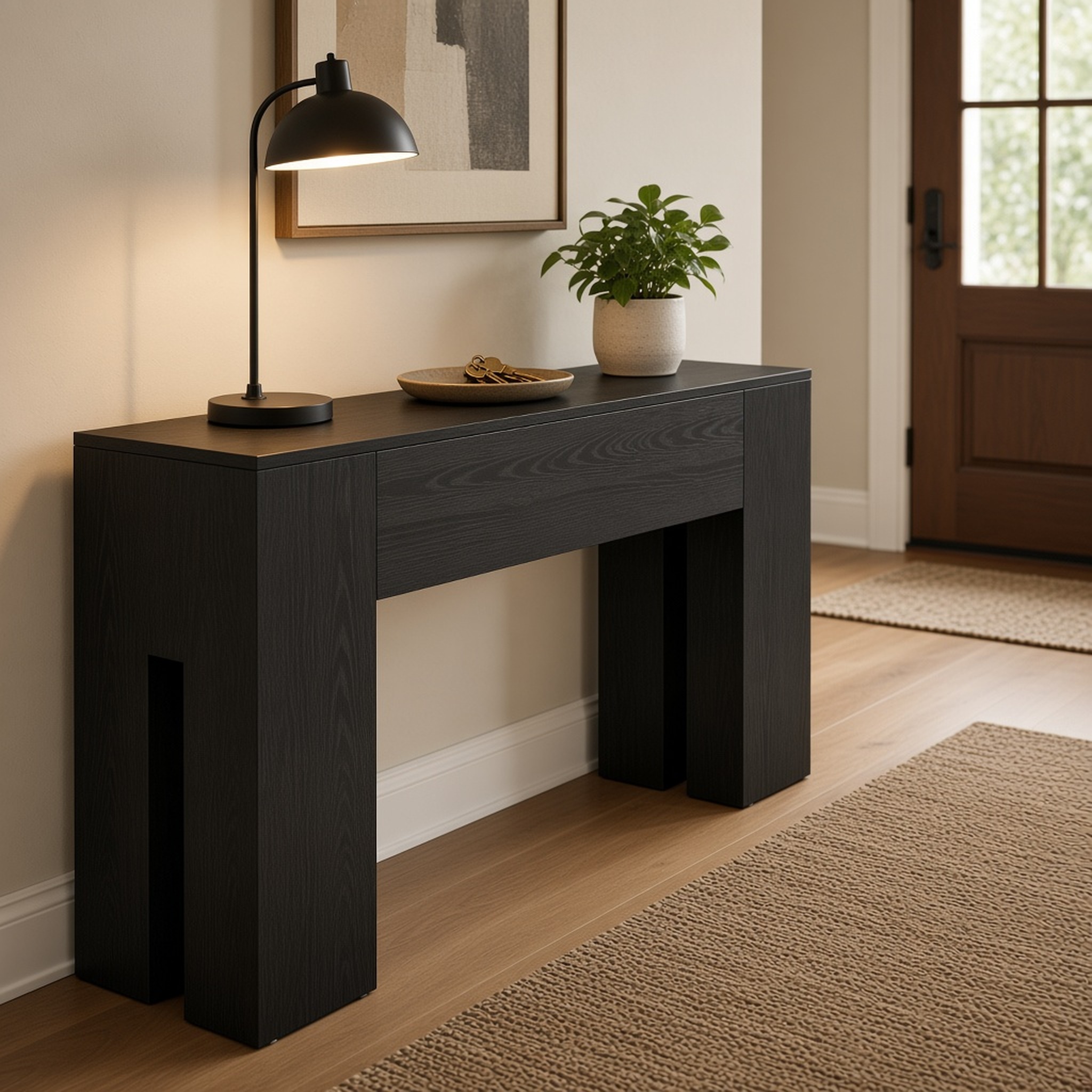 Wooden Hallway Console Table, Black, photo 5 of 5