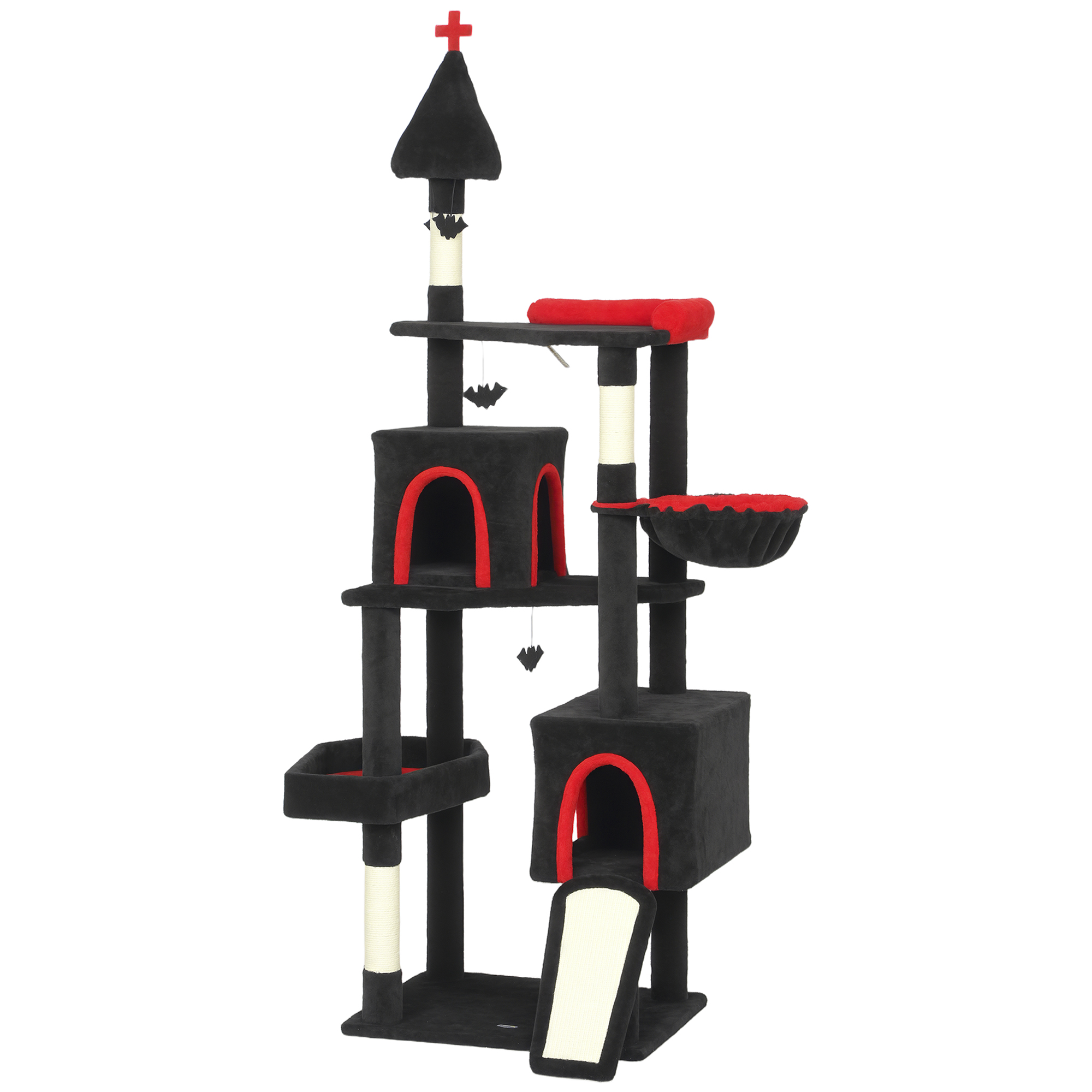 78 in Cat Tree with Gothic Castle Design, Black, photo 3 of 5