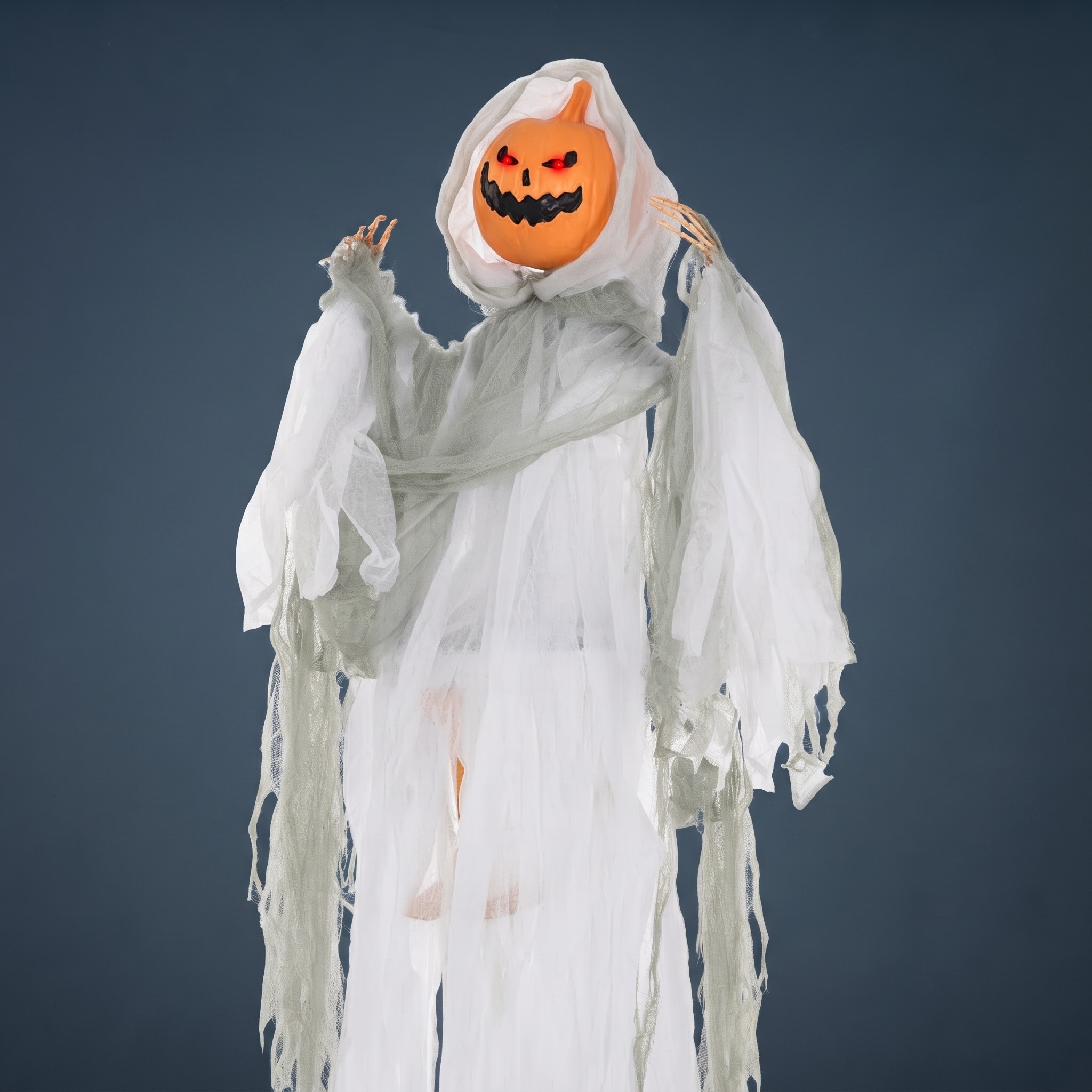 Halloween Hanging Pumpkin Ghost with Sound, 47 in, photo 2 of 5
