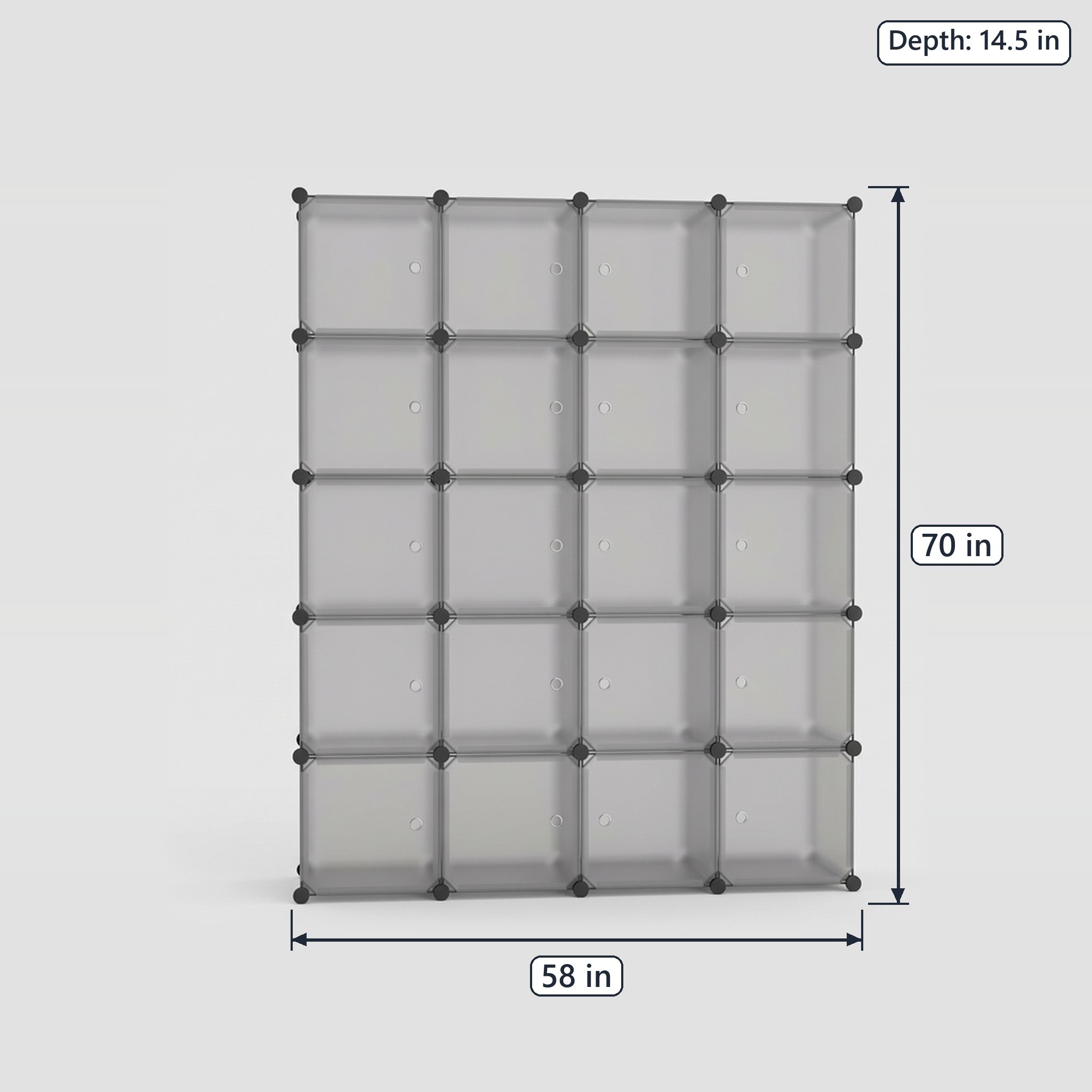 20-Cube Gray Modular Shoe Rack & Closet Organizer, photo 2 of 5