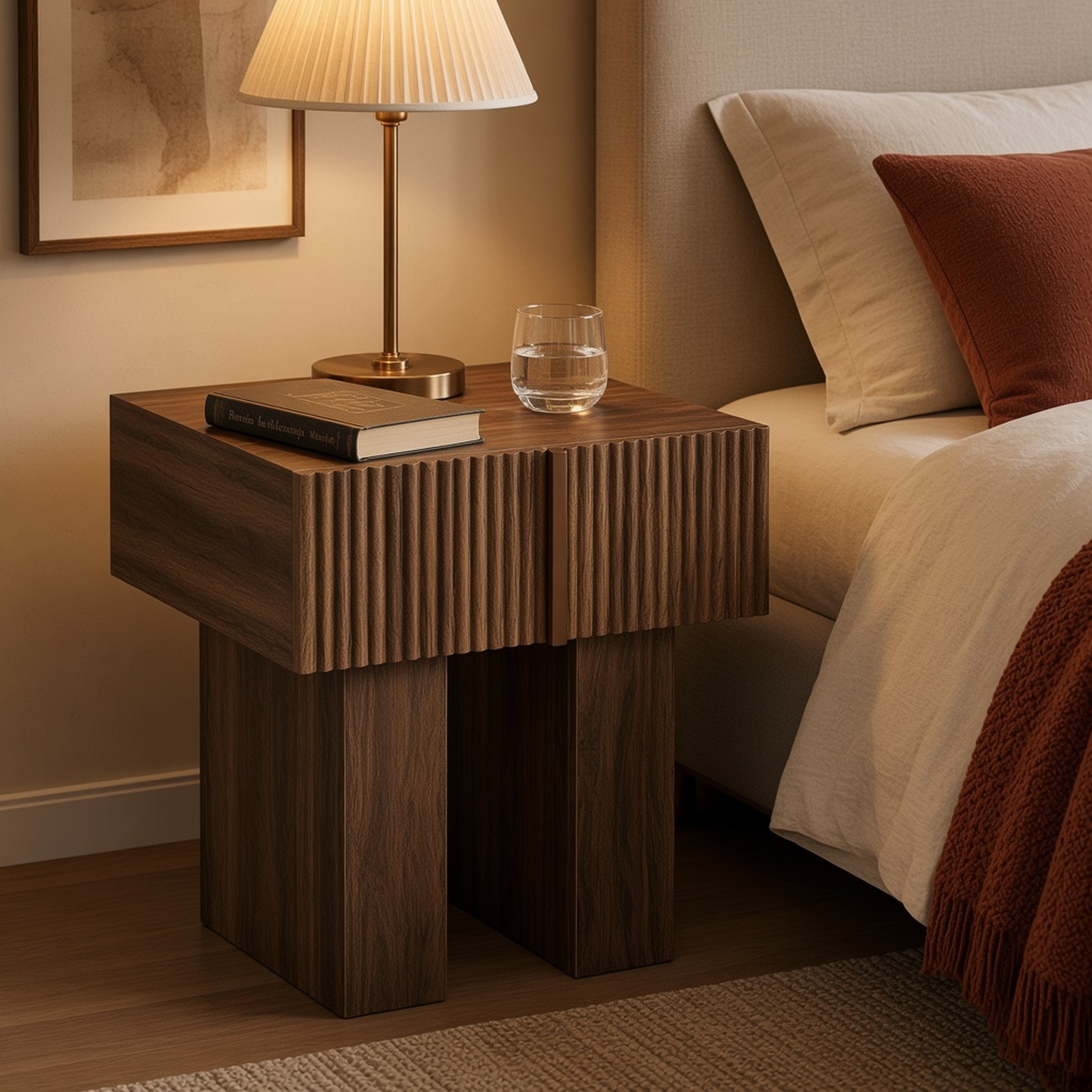 Fluted Nightstand with Drawer, photo 2 of 5