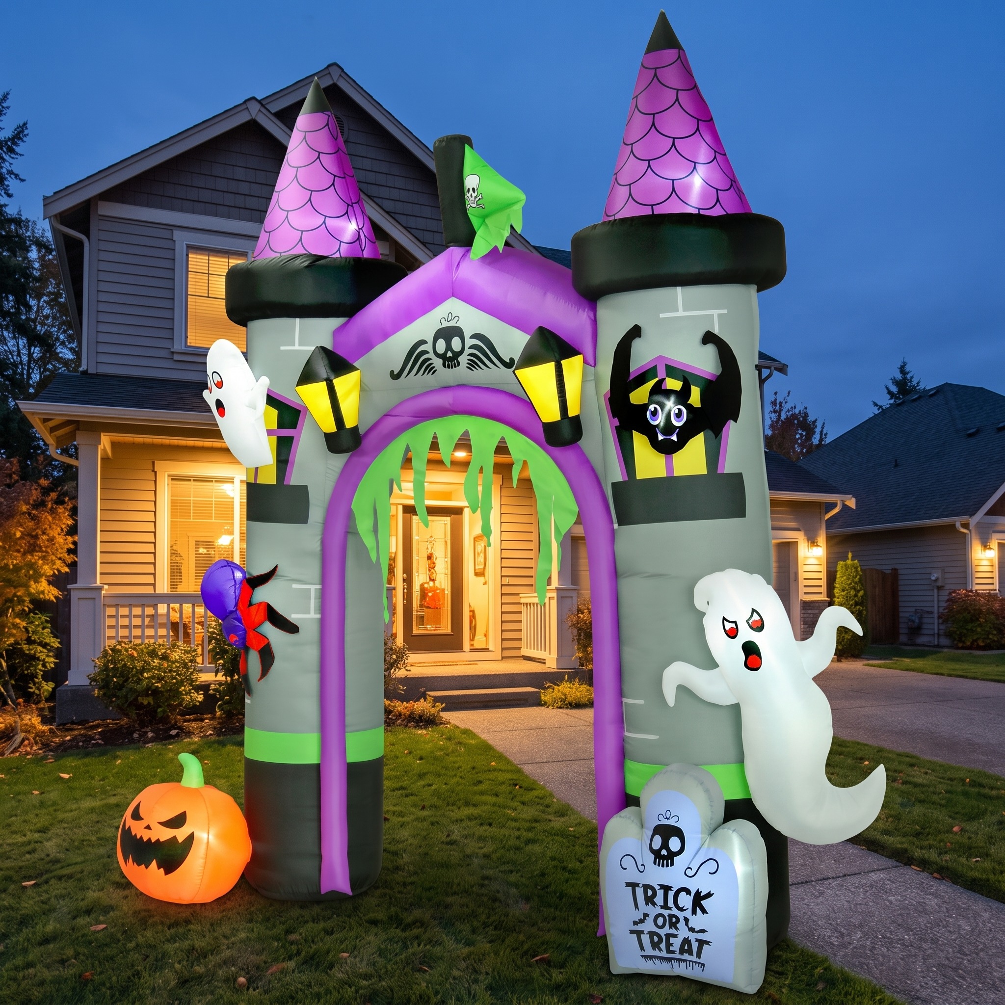 Inflatable Halloween Archway with LED Lights, 12 ft, Multicolor, photo 1 of 5