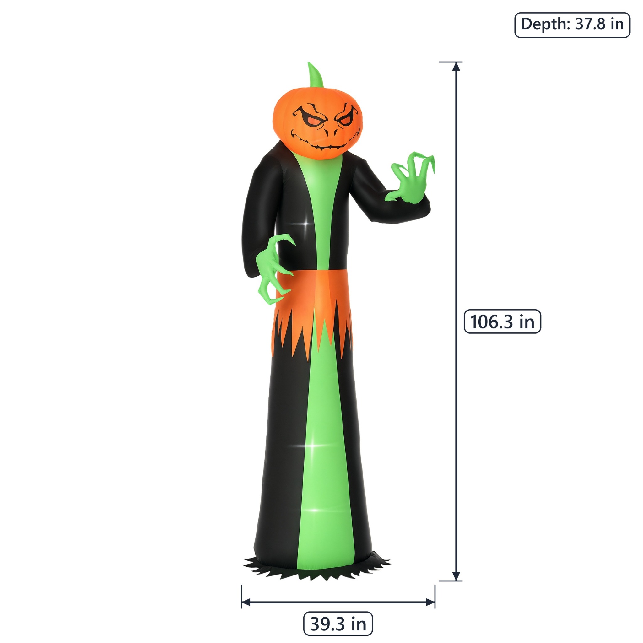 9 ft Inflatable Halloween Pumpkin Ghost with 6 LED Lights, photo 2 of 5
