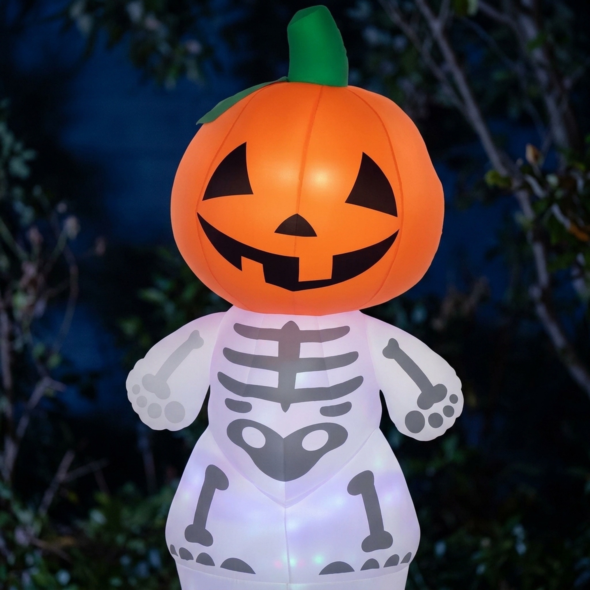 6 ft Inflatable Skeleton with Pumpkin Head, Orange, photo 5 of 5