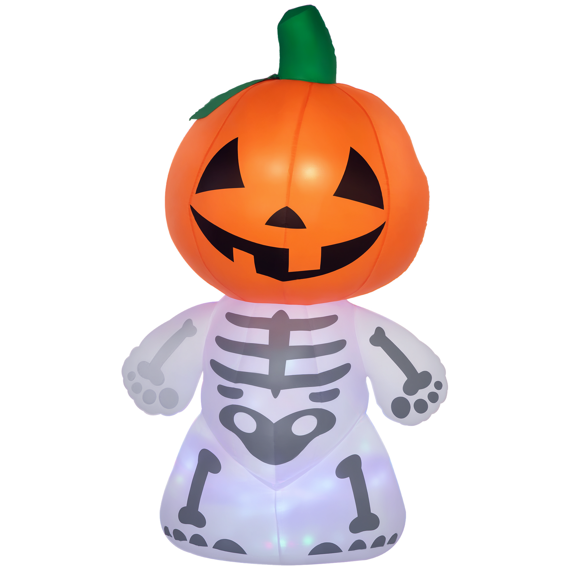 6 ft Inflatable Skeleton with Pumpkin Head, Orange, photo 3 of 5