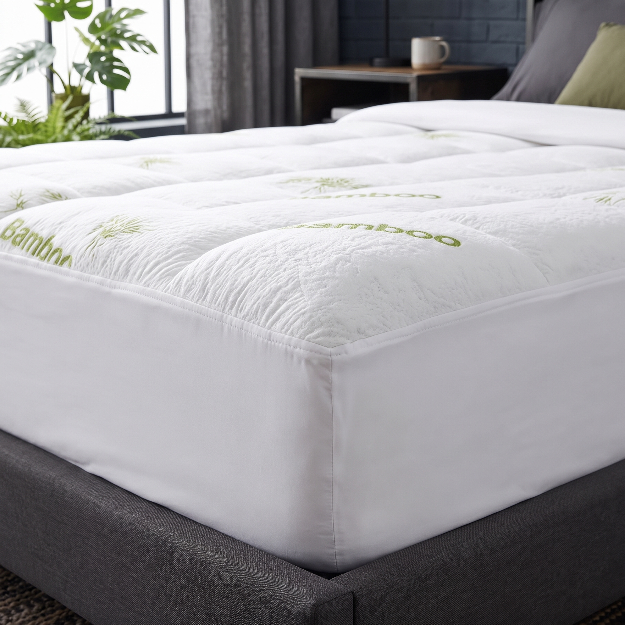 Quilted Deep-Pocket Mattress Topper, Viscose-from-Bamboo Blend, photo 4 of 8
