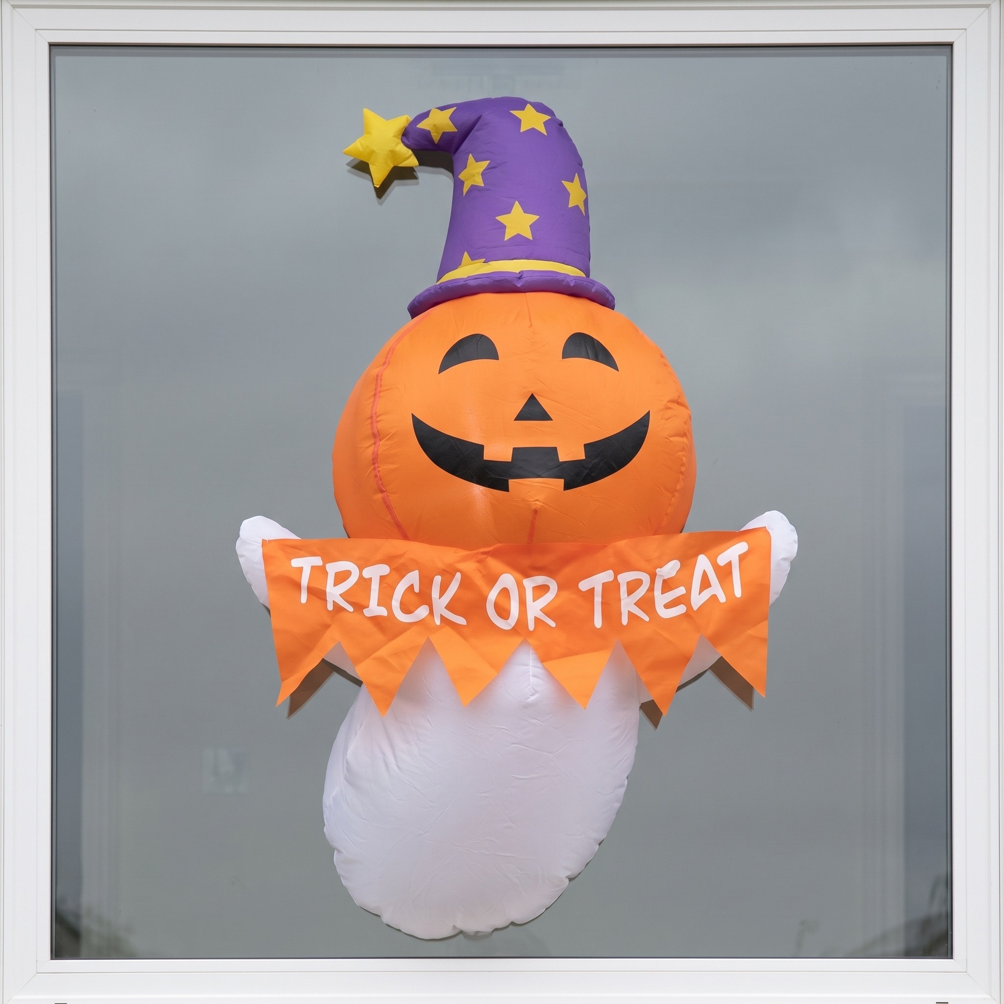 Inflatable Halloween Window Ghost with LED Lights, 41 in, Orange, photo 5 of 5