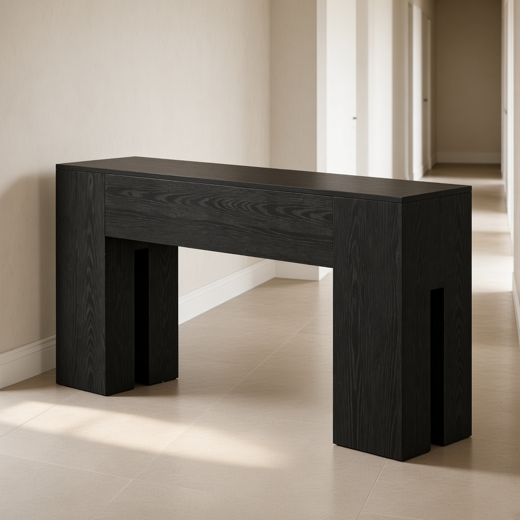 Wooden Hallway Console Table, Black, photo 1 of 5