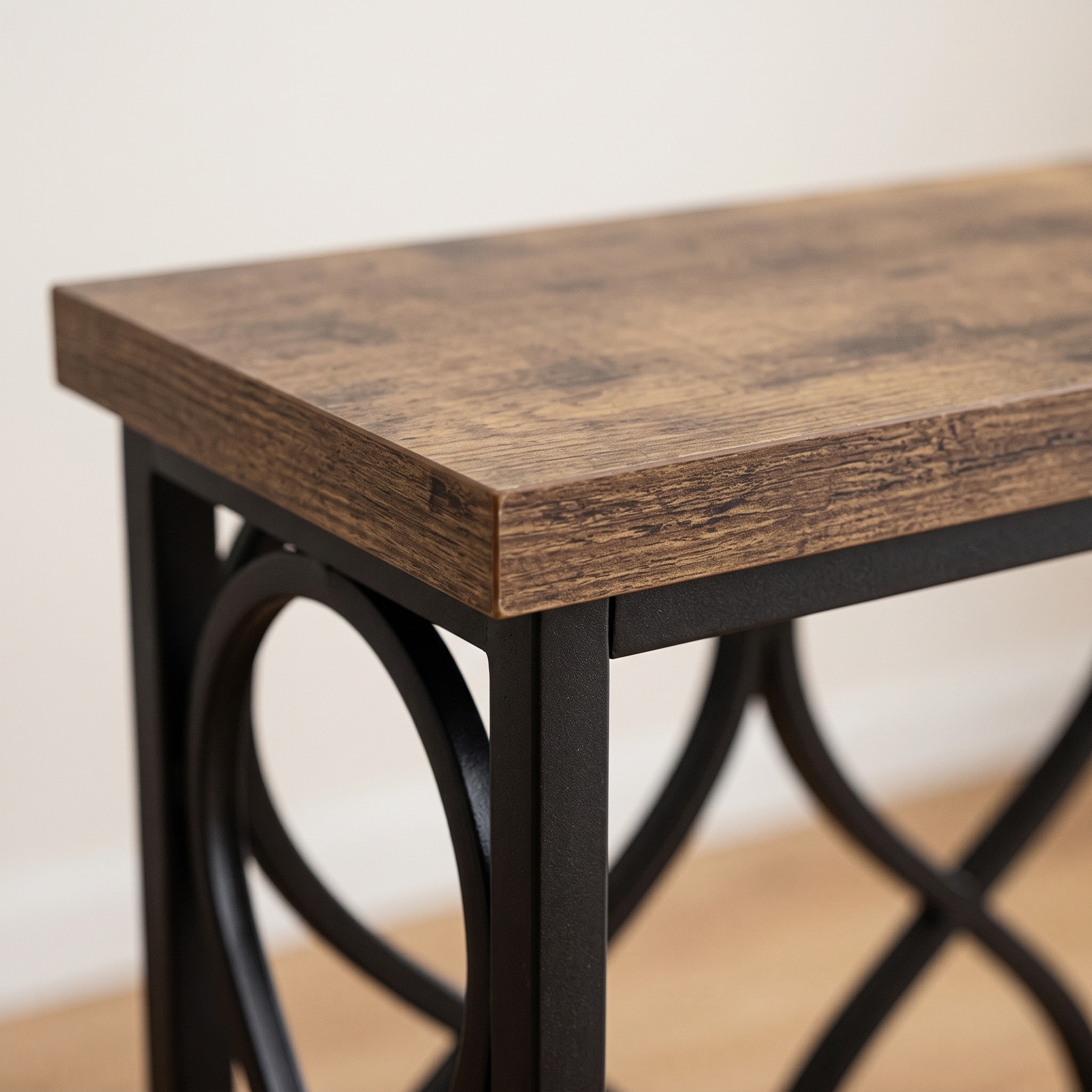 2-Tier Console Table with Teardrop Metal Frame, photo 3 of 5