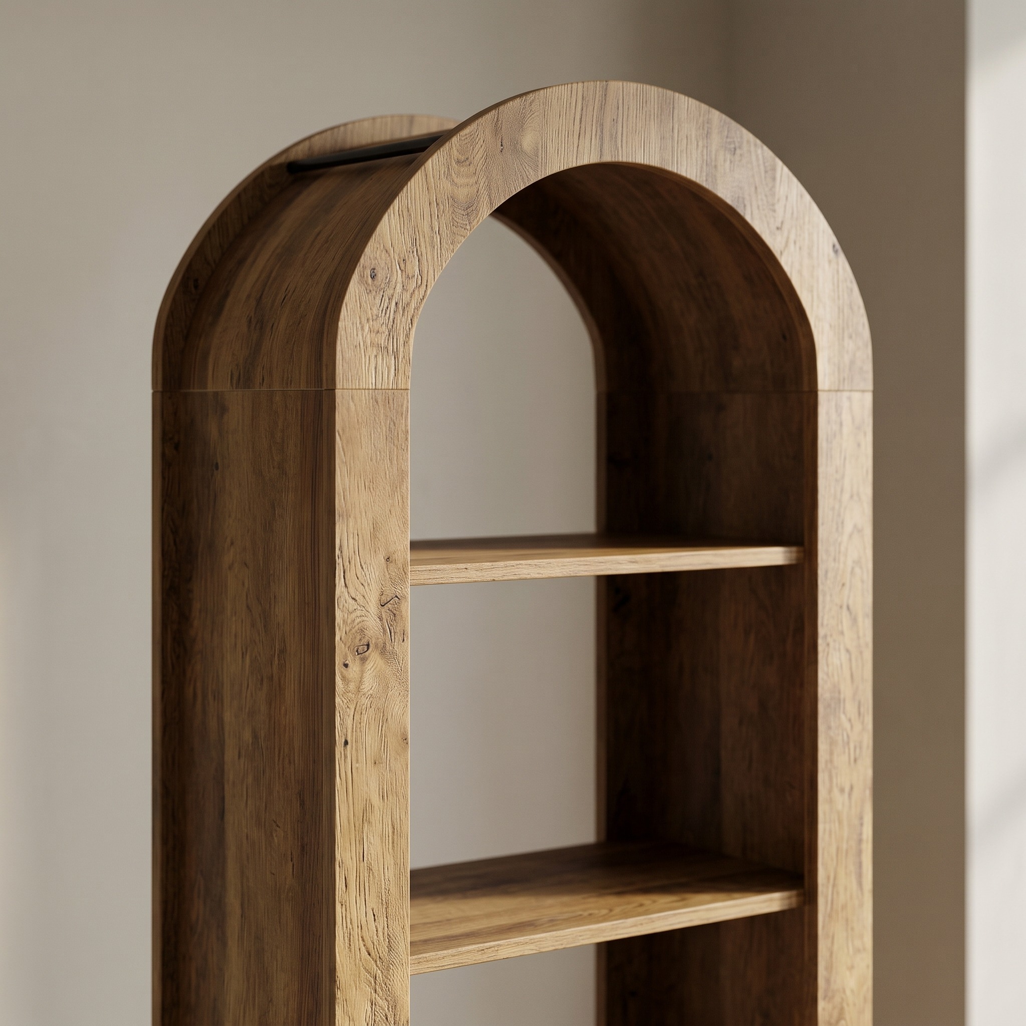 6-Tier Arched Bookcase, 75 in Tall, Brown, photo 4 of 5