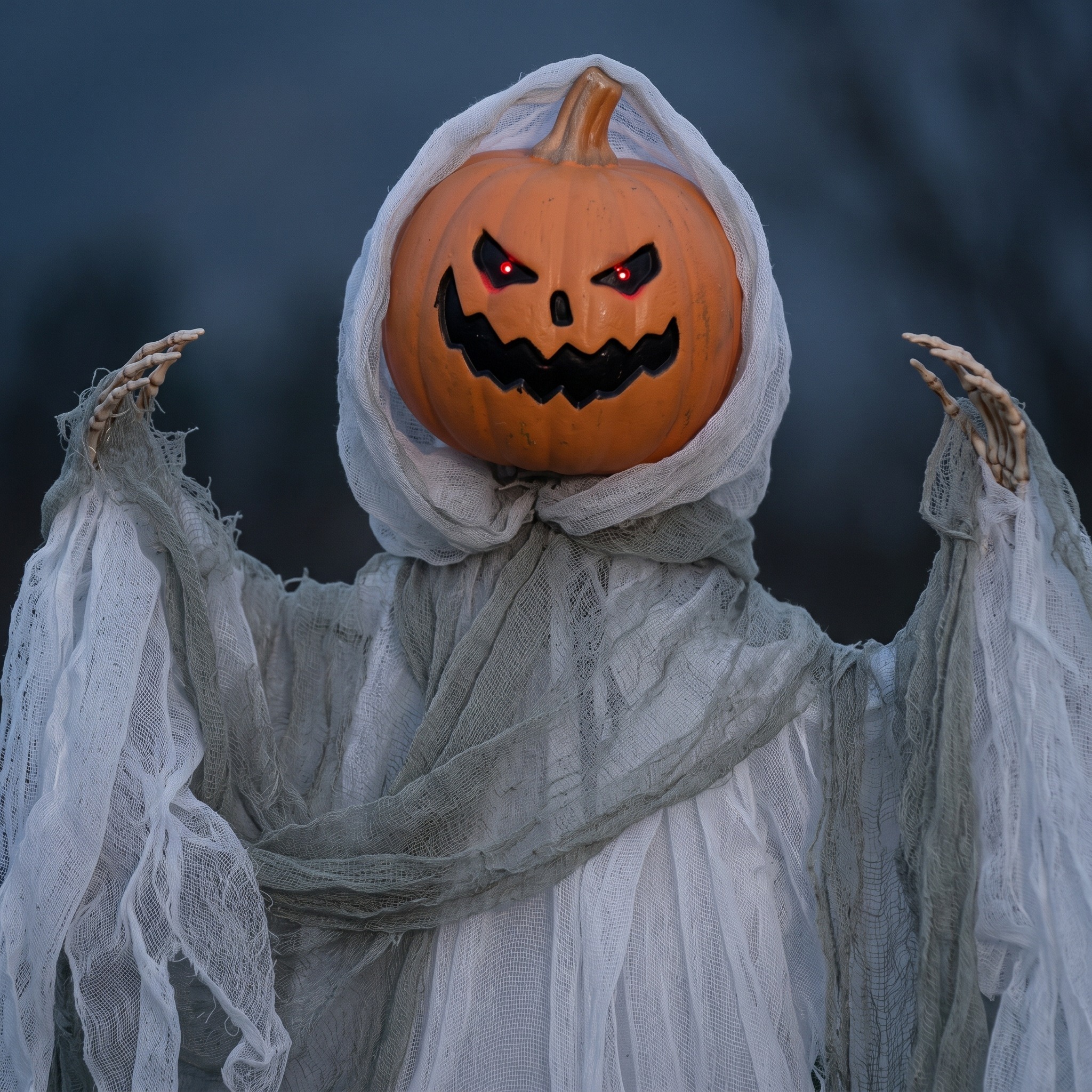 Halloween Hanging Pumpkin Ghost with Sound, 47 in, photo 5 of 5