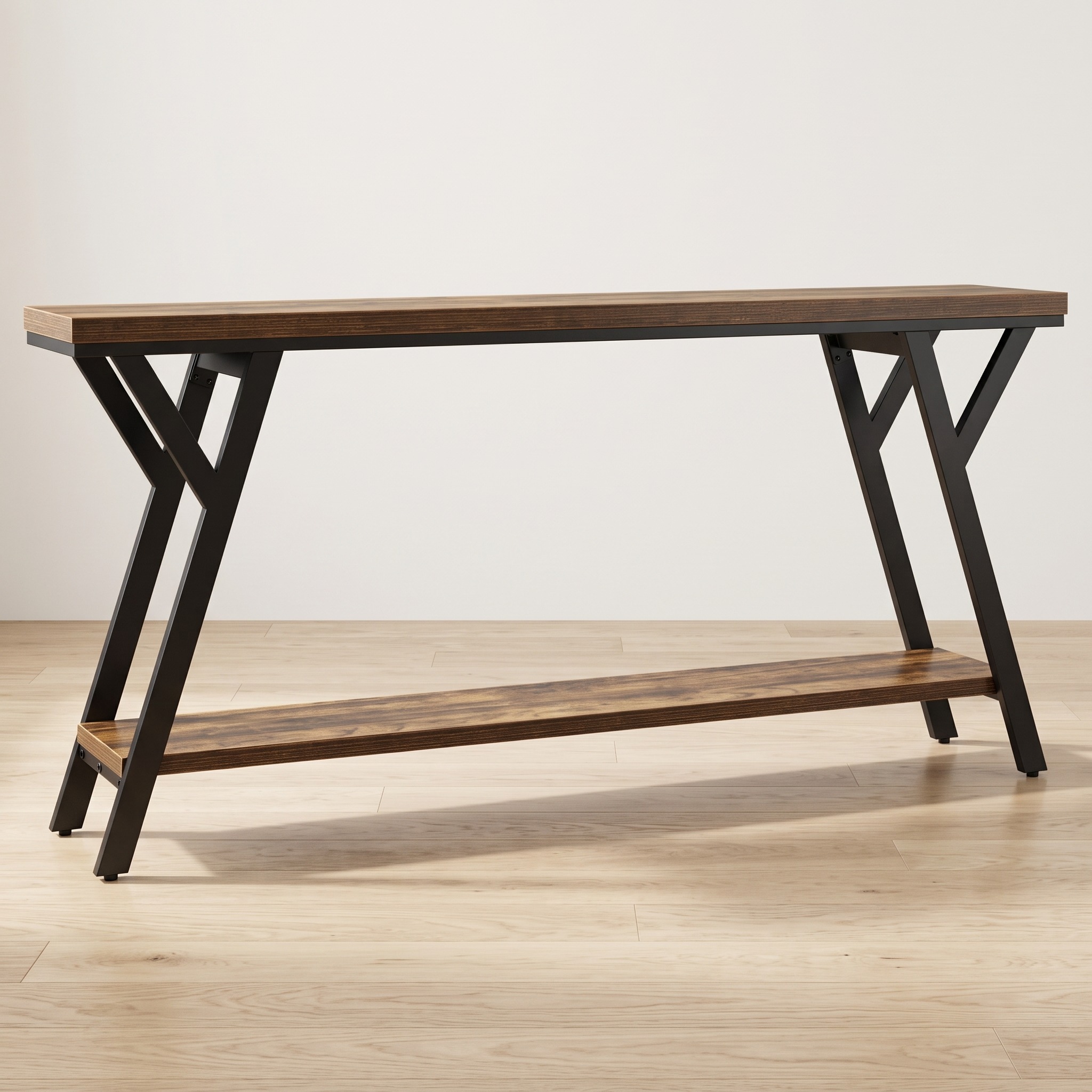 2-Tier Sofa Table, 71 in, Rustic Brown, photo 1 of 5