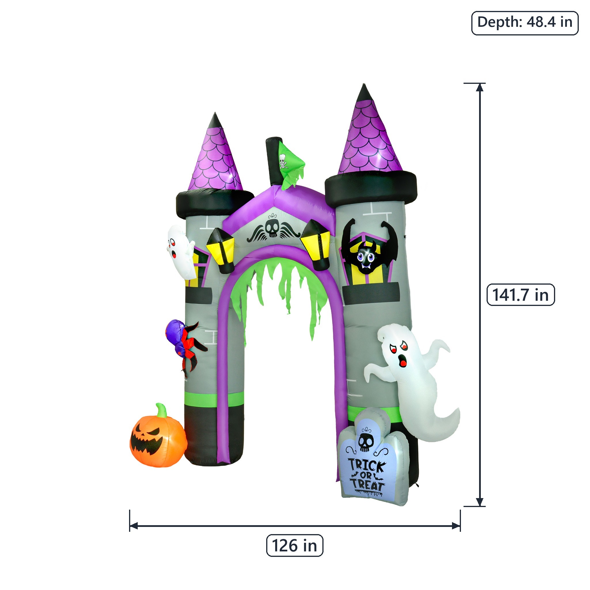 Inflatable Halloween Archway with LED Lights, 12 ft, Multicolor, photo 2 of 5
