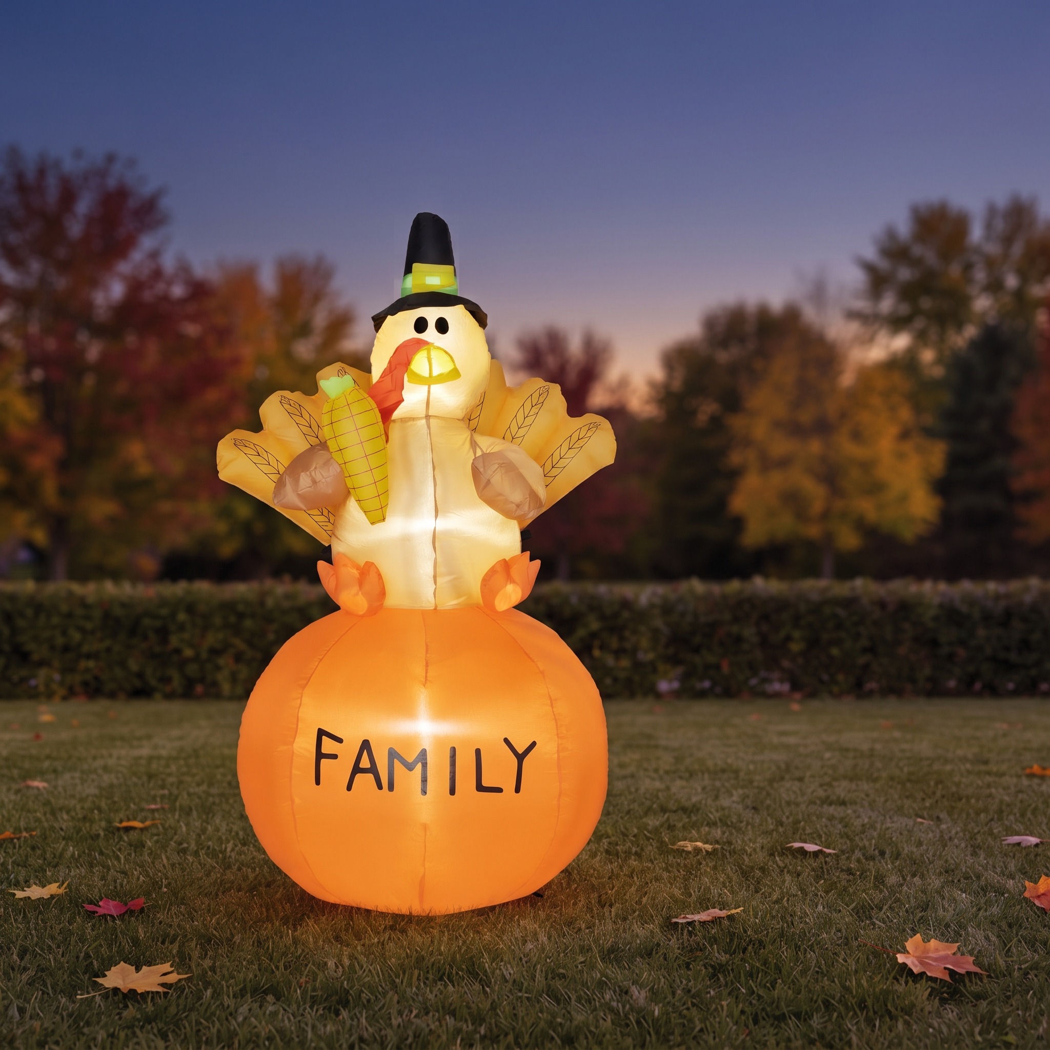 Inflatable Thanksgiving Turkey with LED Lights, 59 in, photo 1 of 5