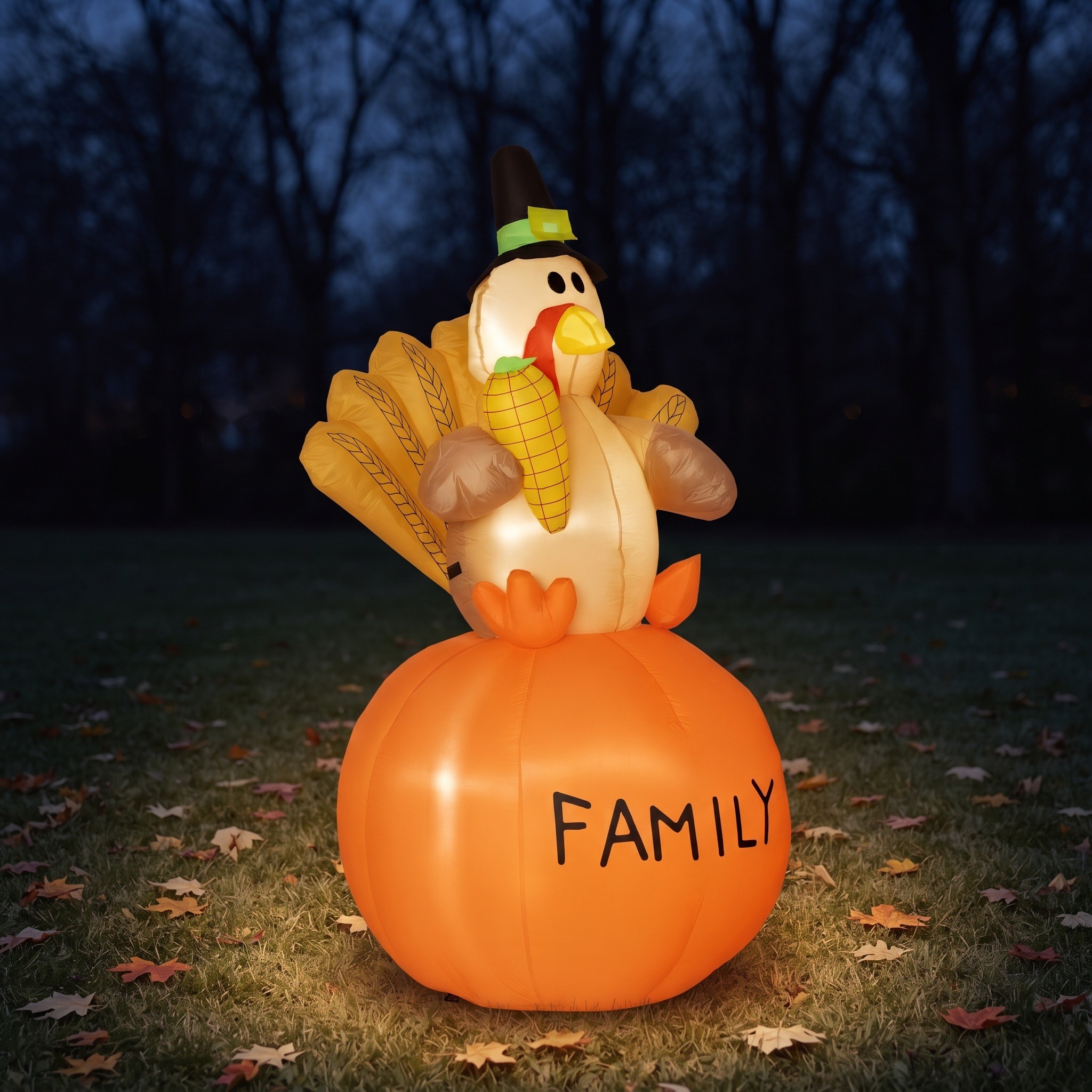 Inflatable Thanksgiving Turkey with LED Lights, 59 in, photo 2 of 5